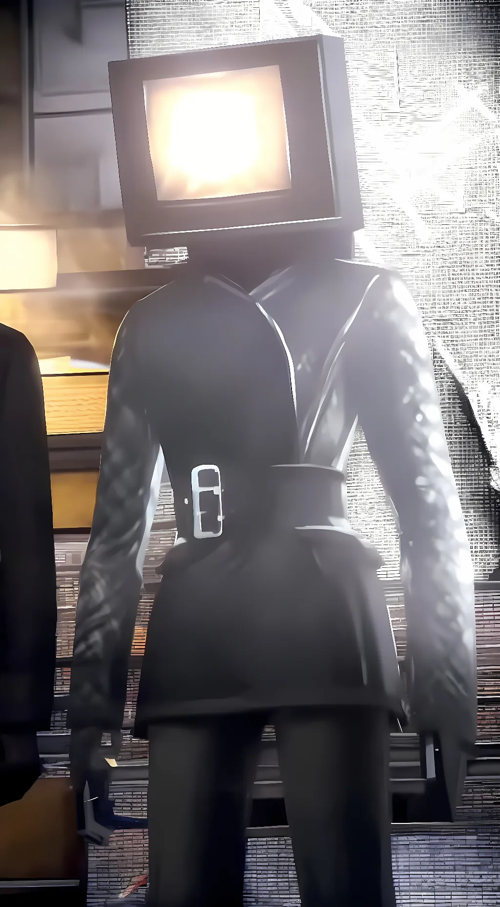 ai character: TV woman background