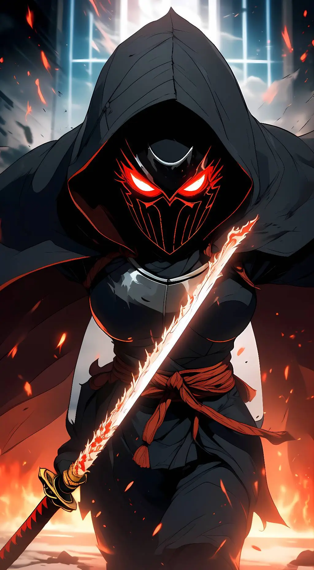 ai character: hell Samurai anika background