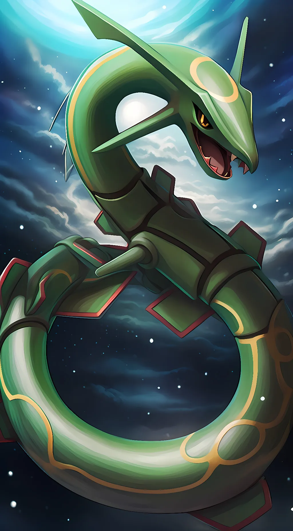 ai character: Rayquaza  background