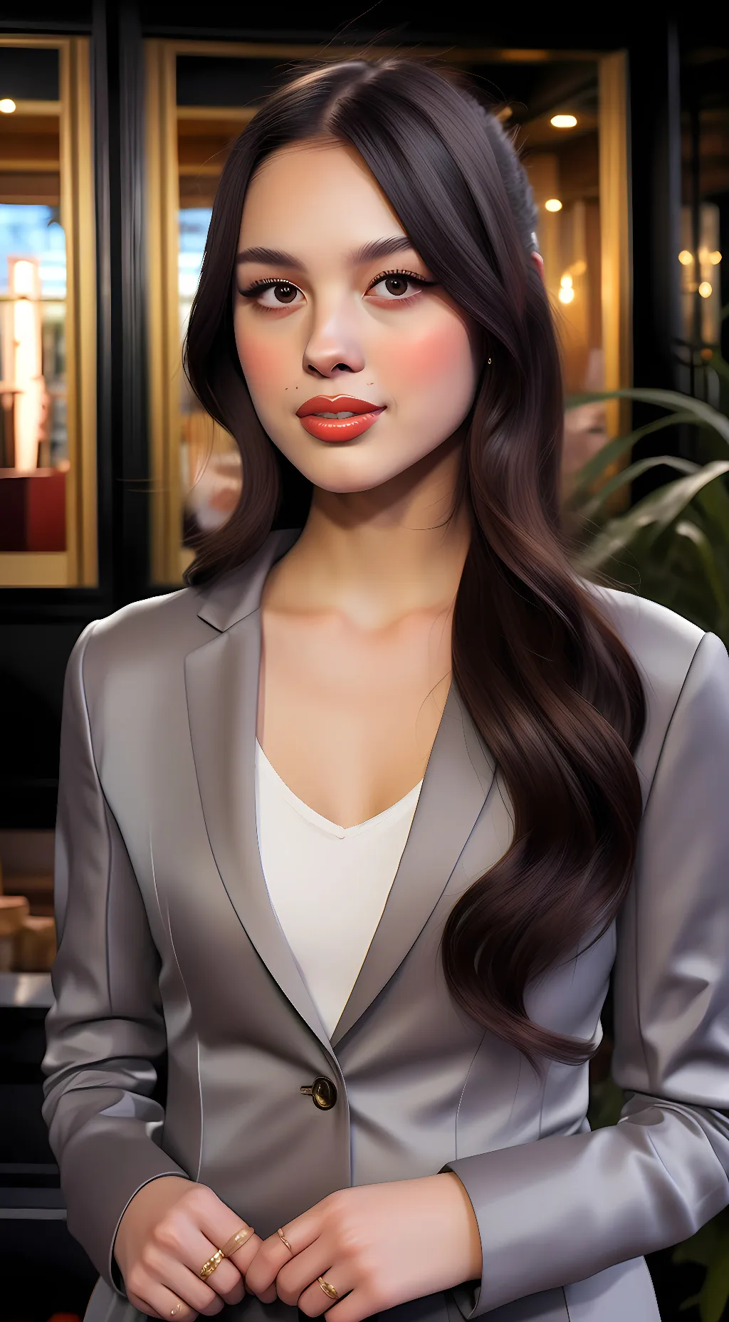 ai character: Secretary Olivia background
