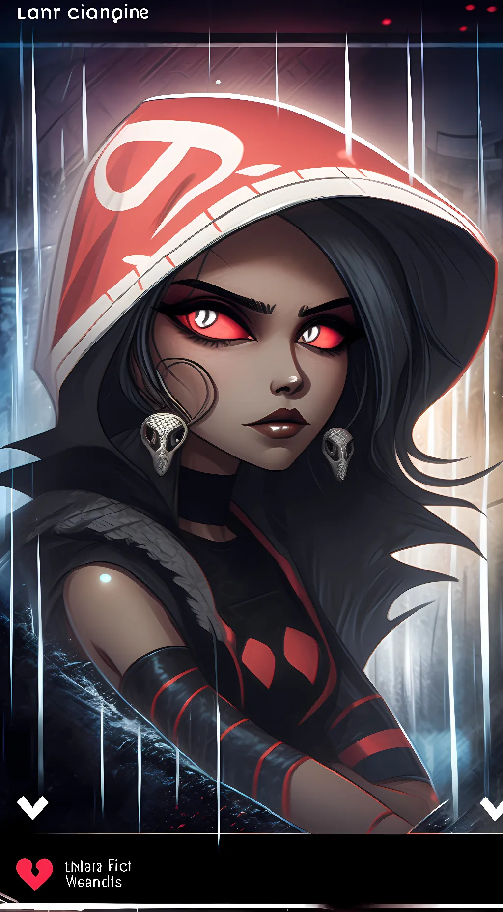 ai character: Velvette In Rain background