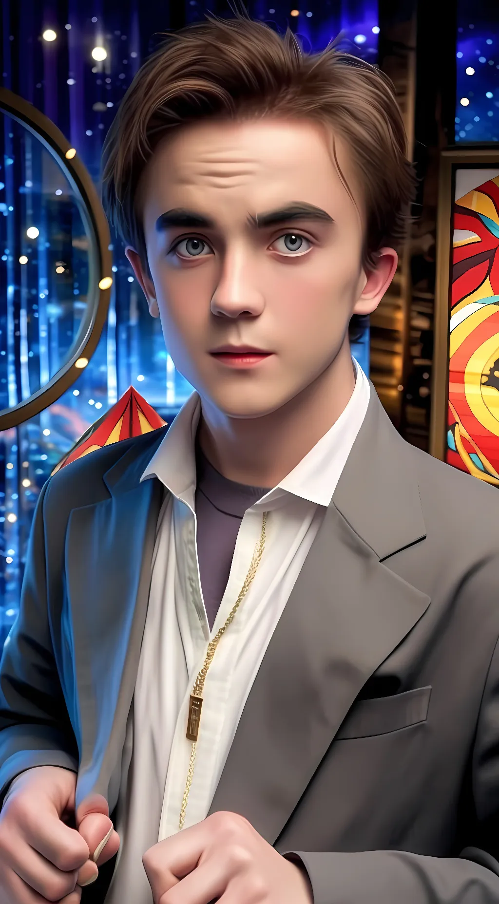 ai character: Frankie Muniz  background