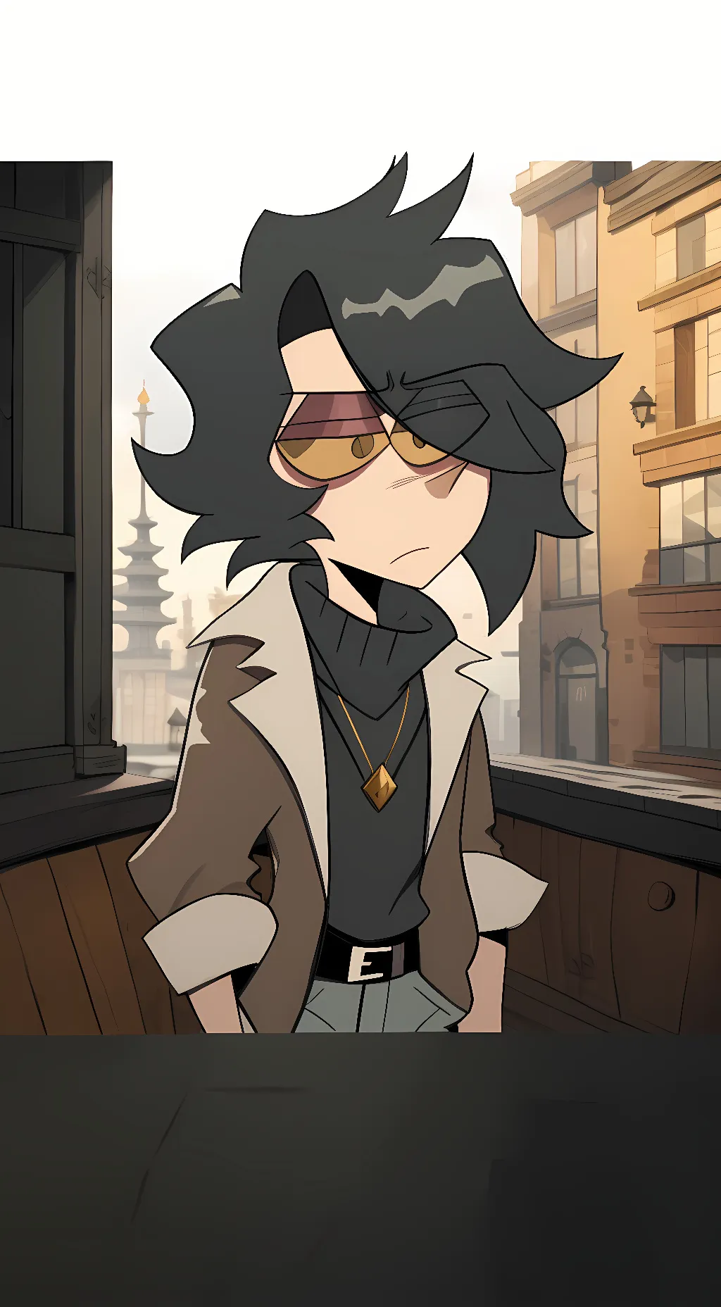 ai character: Stone background