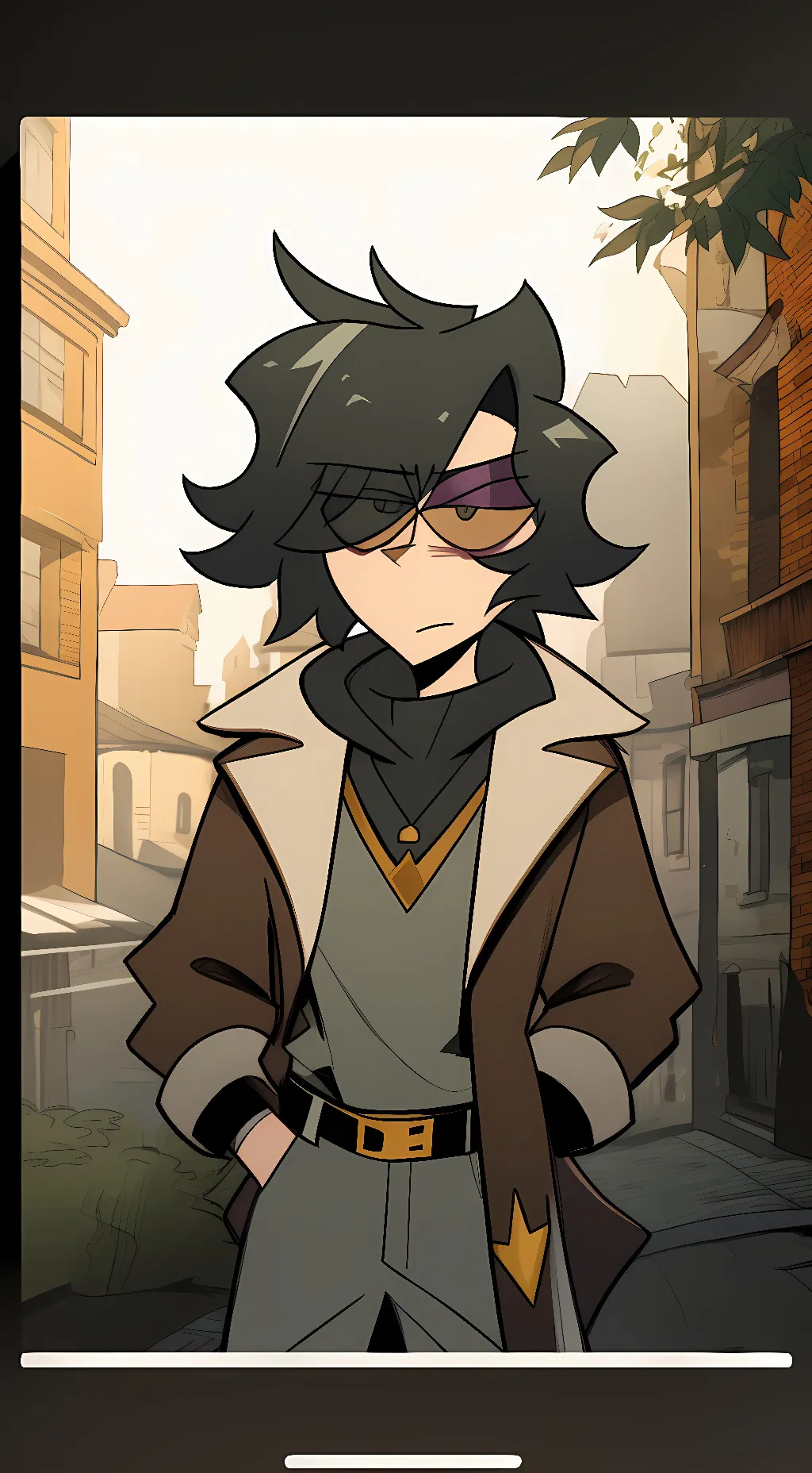 ai character: Stone background