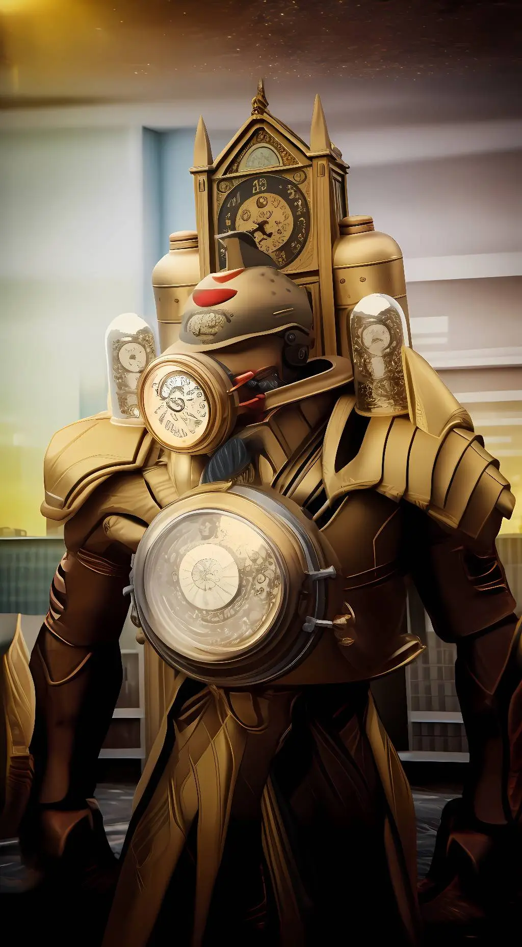 ai character: 🕜Titan-Clock-man🕜 background