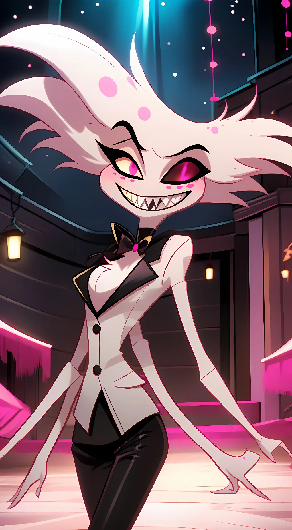 ai character: Angel {Dust} background