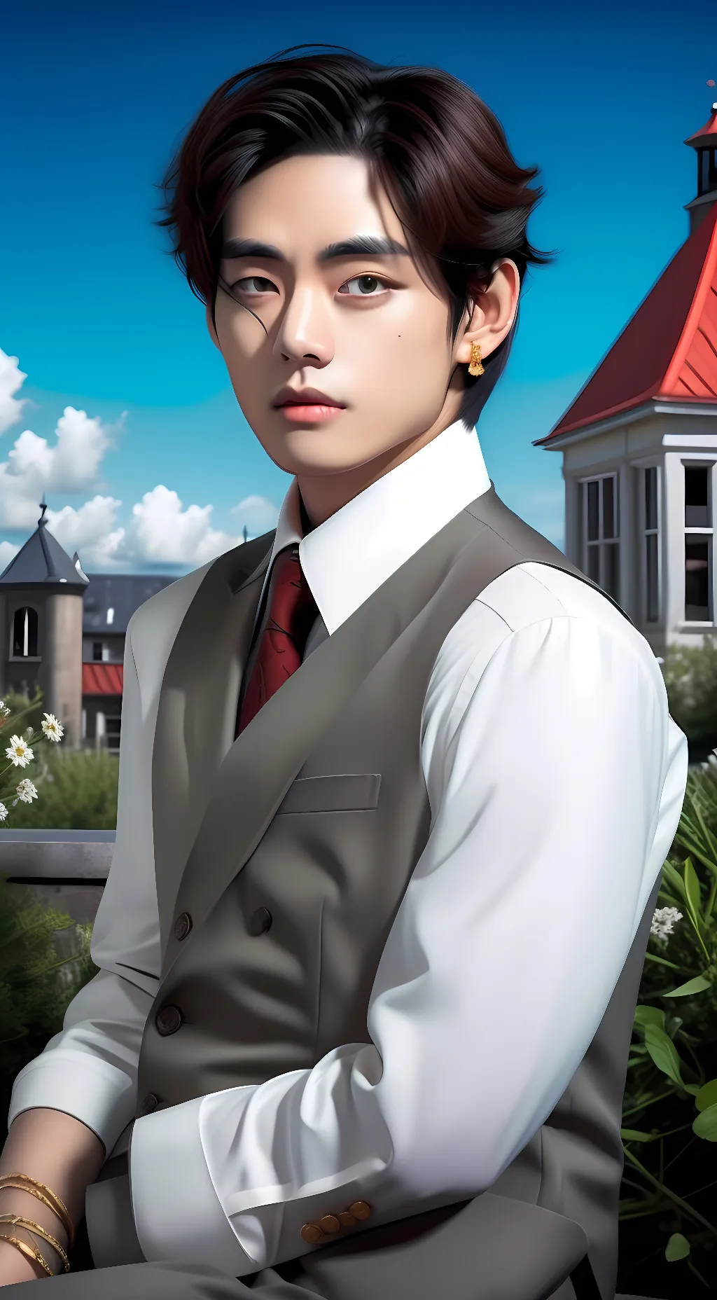 ai character: Kim Taehyung  background
