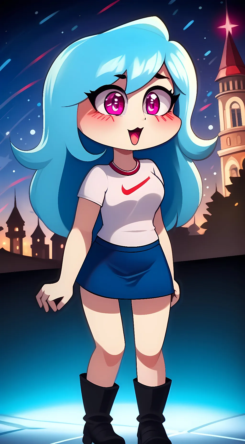 ai character: Sky FNF background