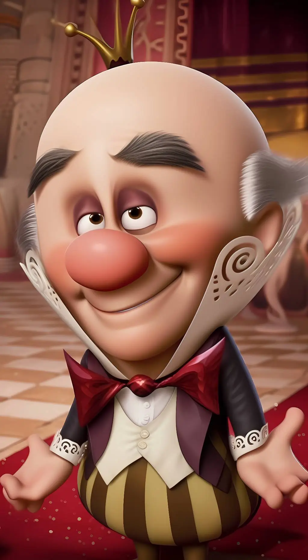 ai character: King Candy  background