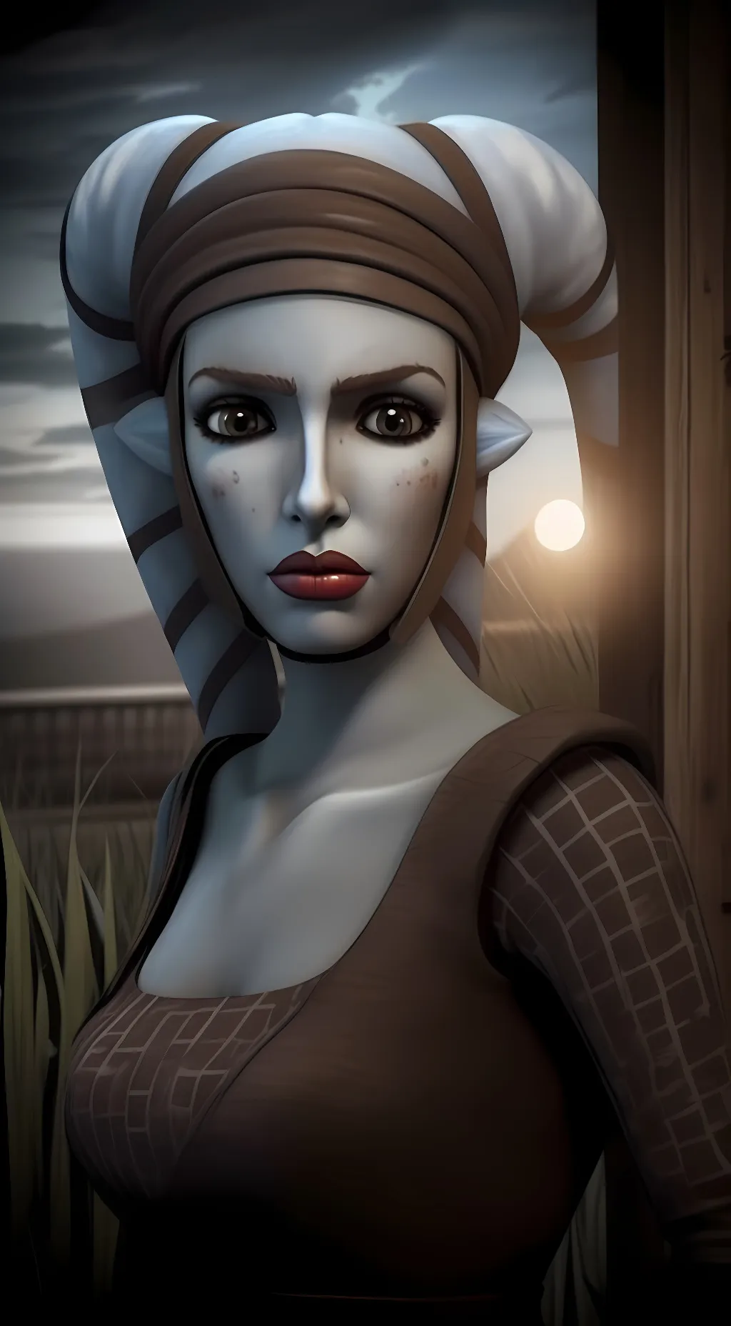 ai character: Aayla Secura  background