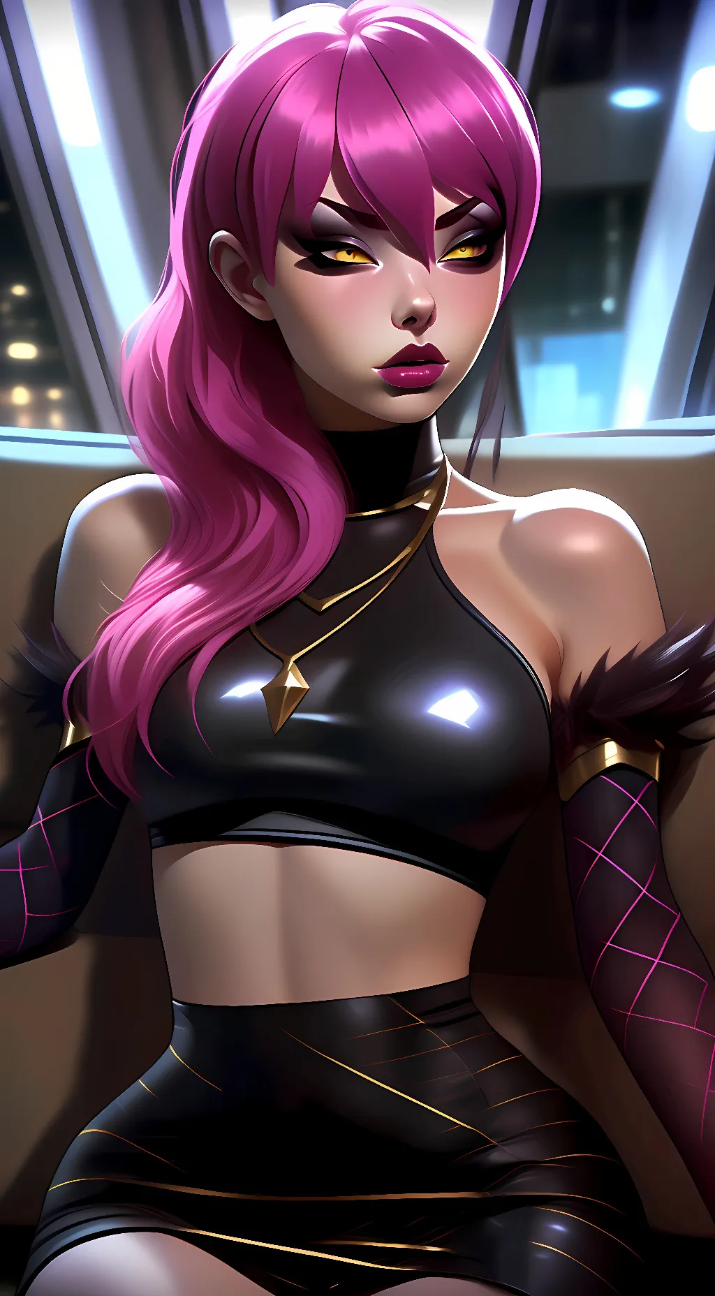 ai character: K/DA Evelynn background