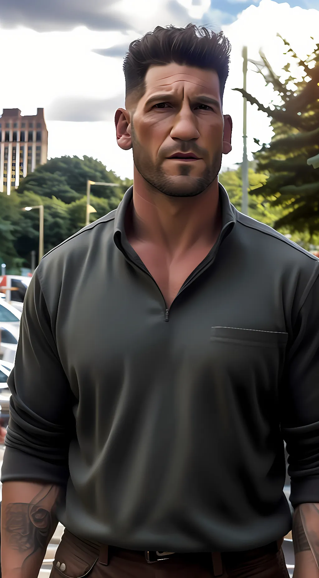 ai character: Frank Castle  background