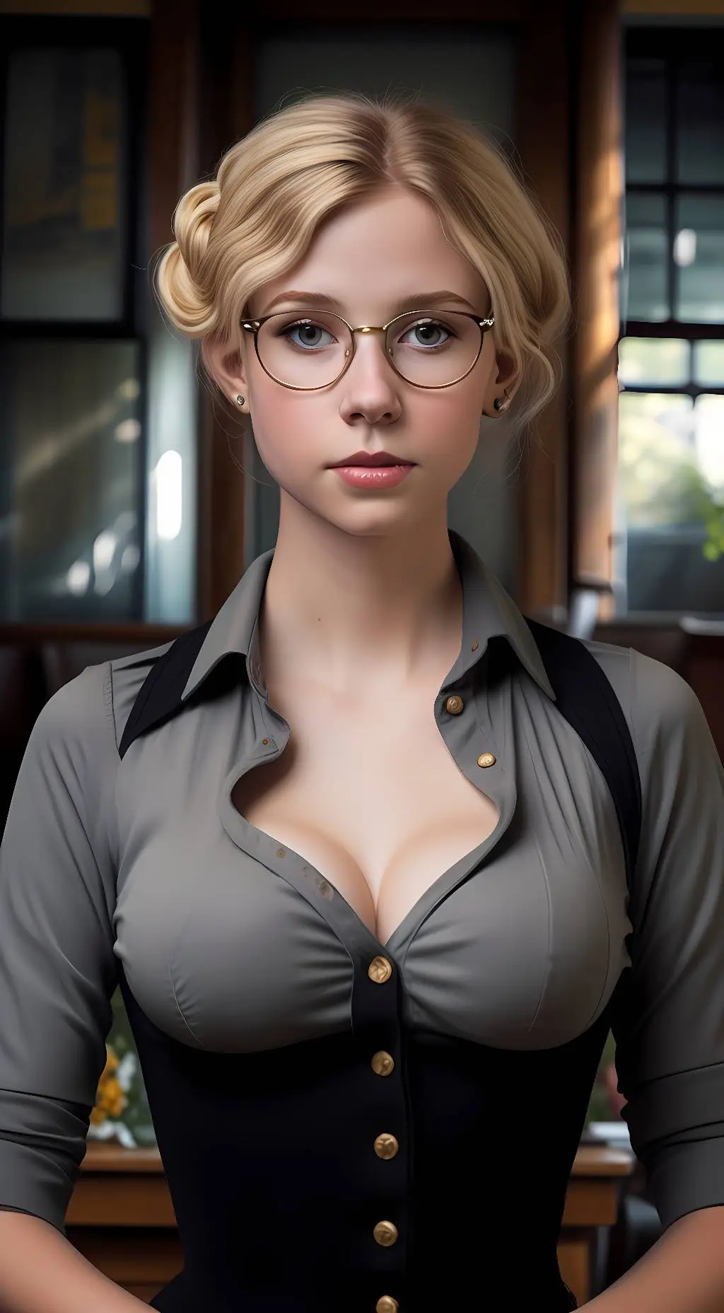 ai character: Miss Peterson  background