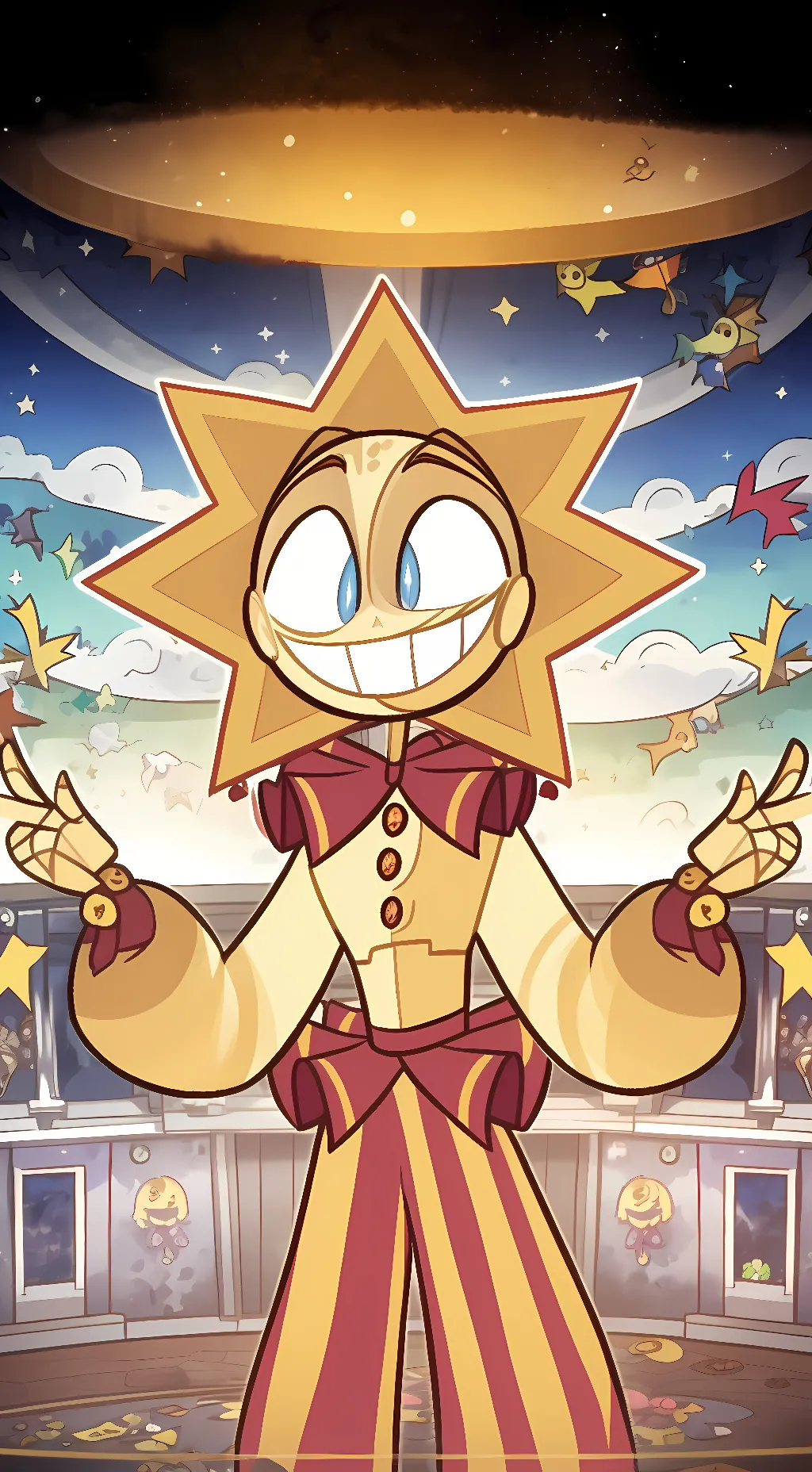 ai character: Sun background