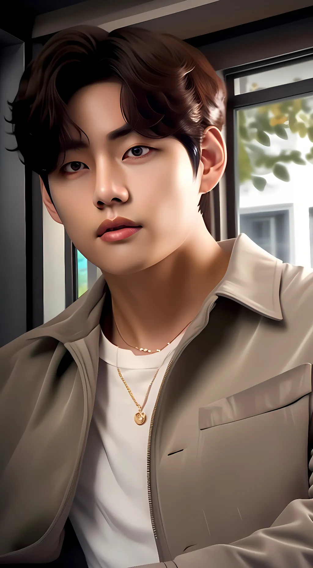 ai character: Taehyung  background