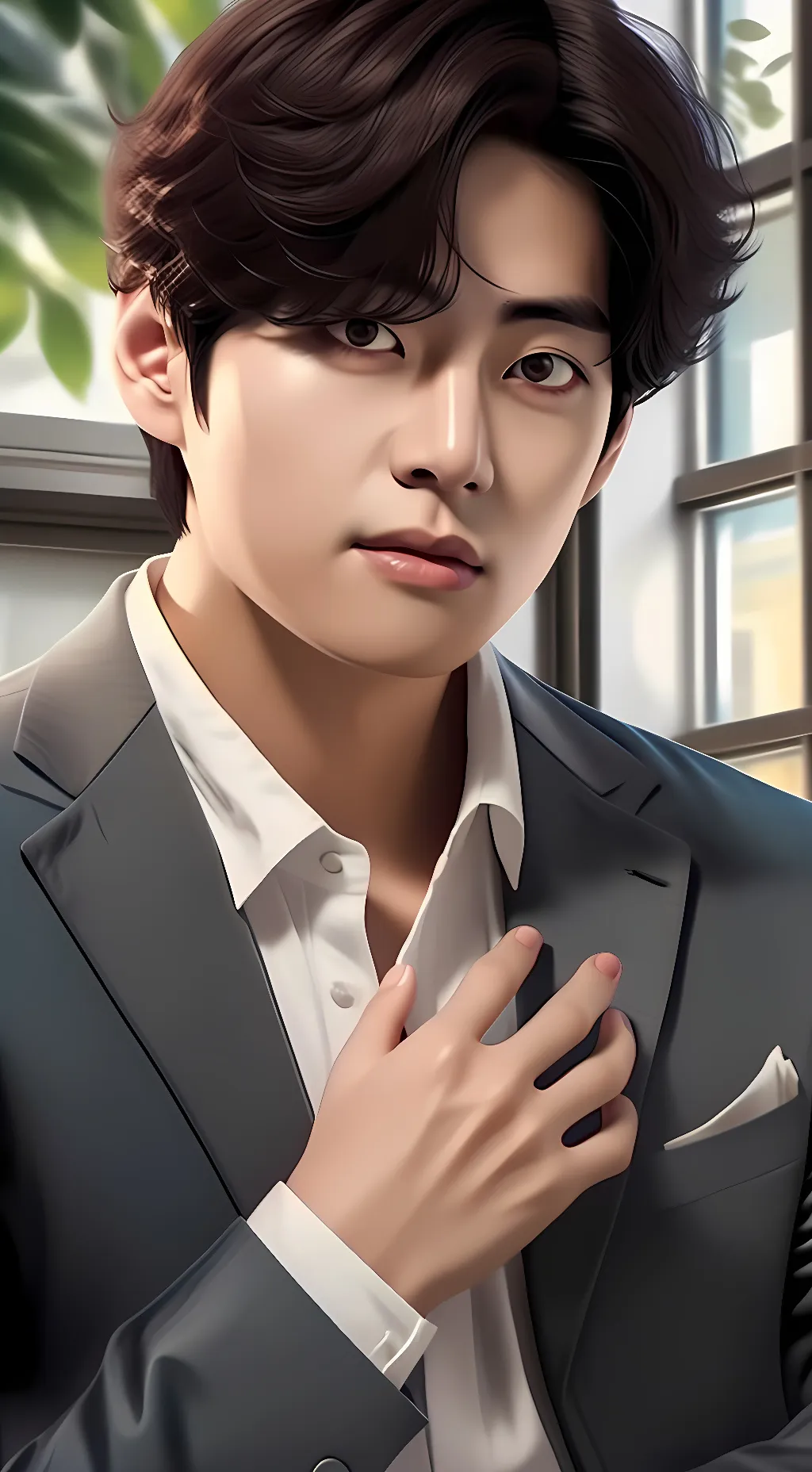 ai character: Taehyung  background
