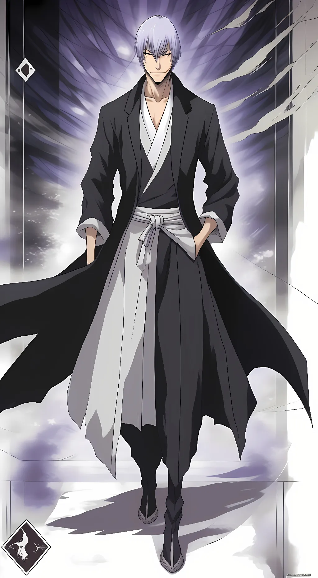 ai character: Gin Ichimaru background