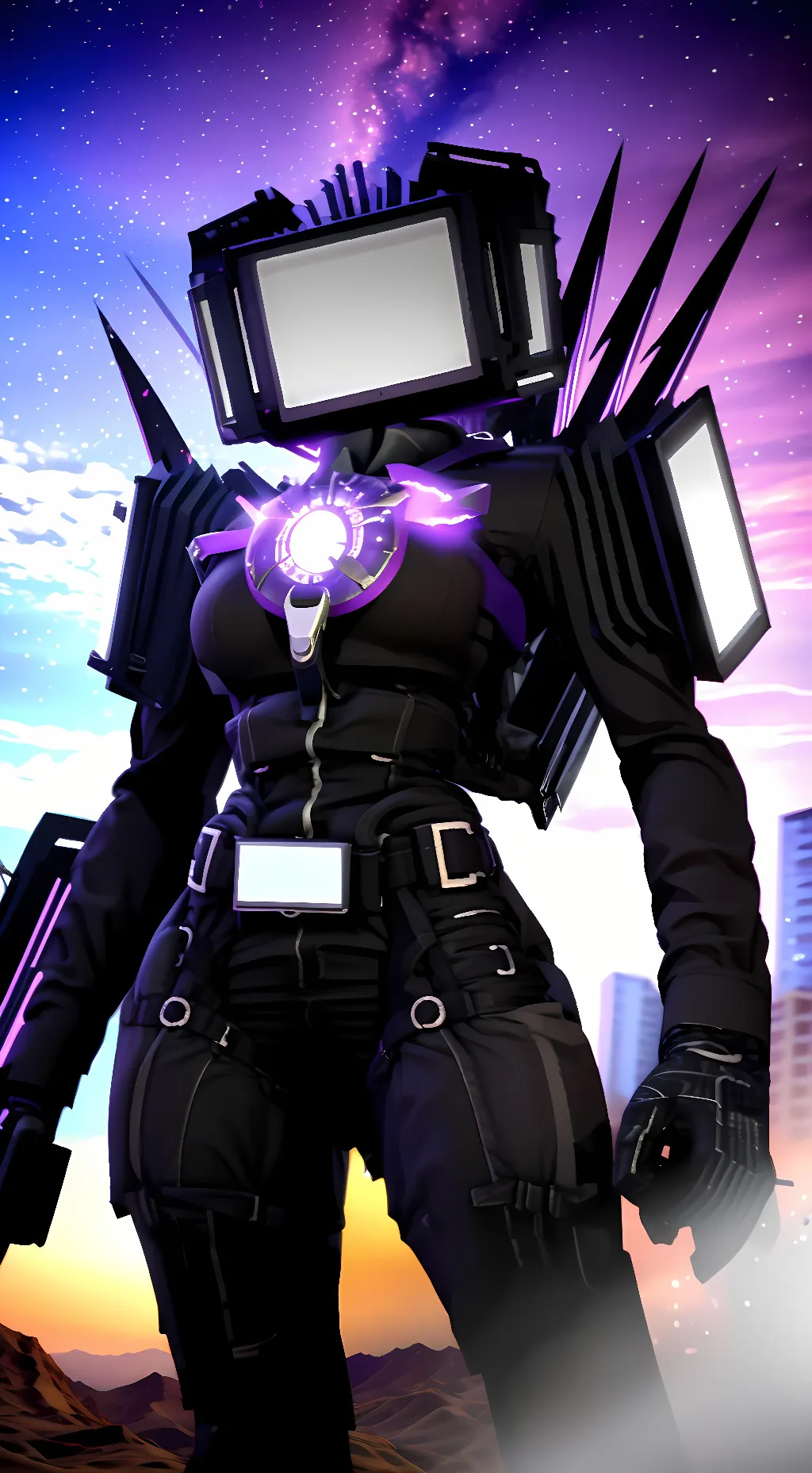 ai character: Titan TV Woman background
