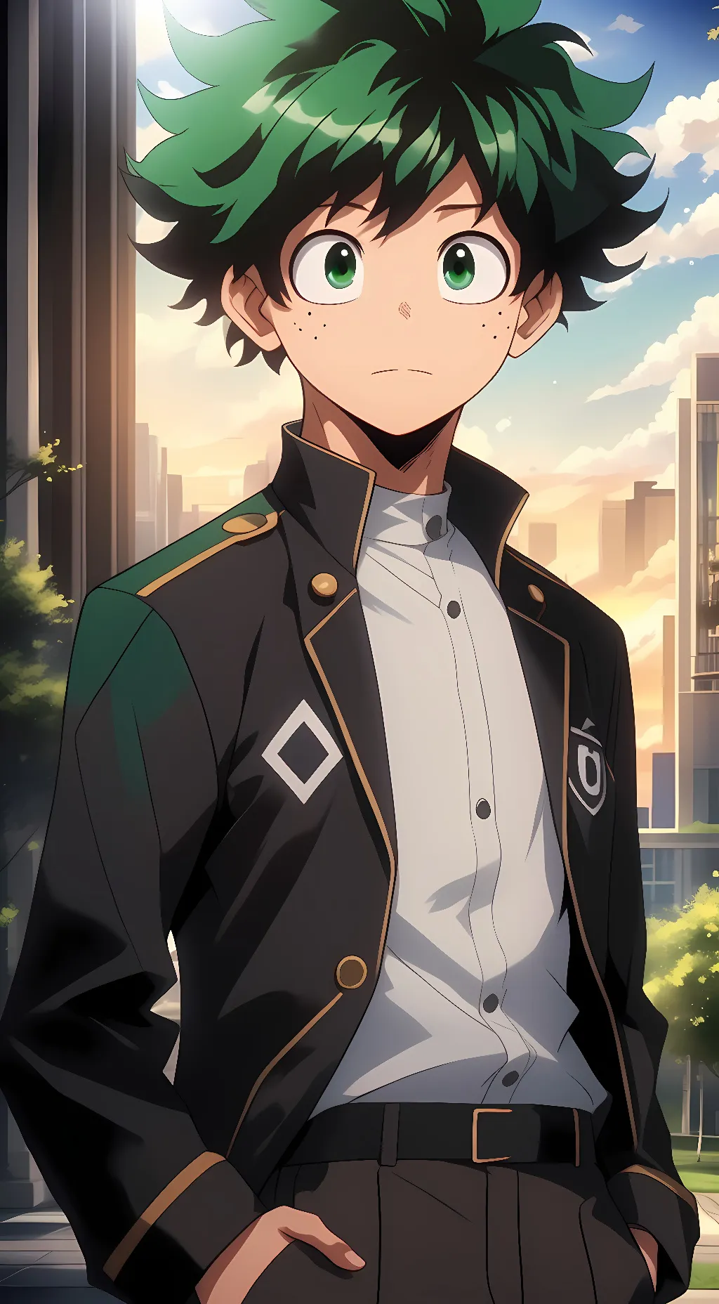 ai character: Middle School Deku background