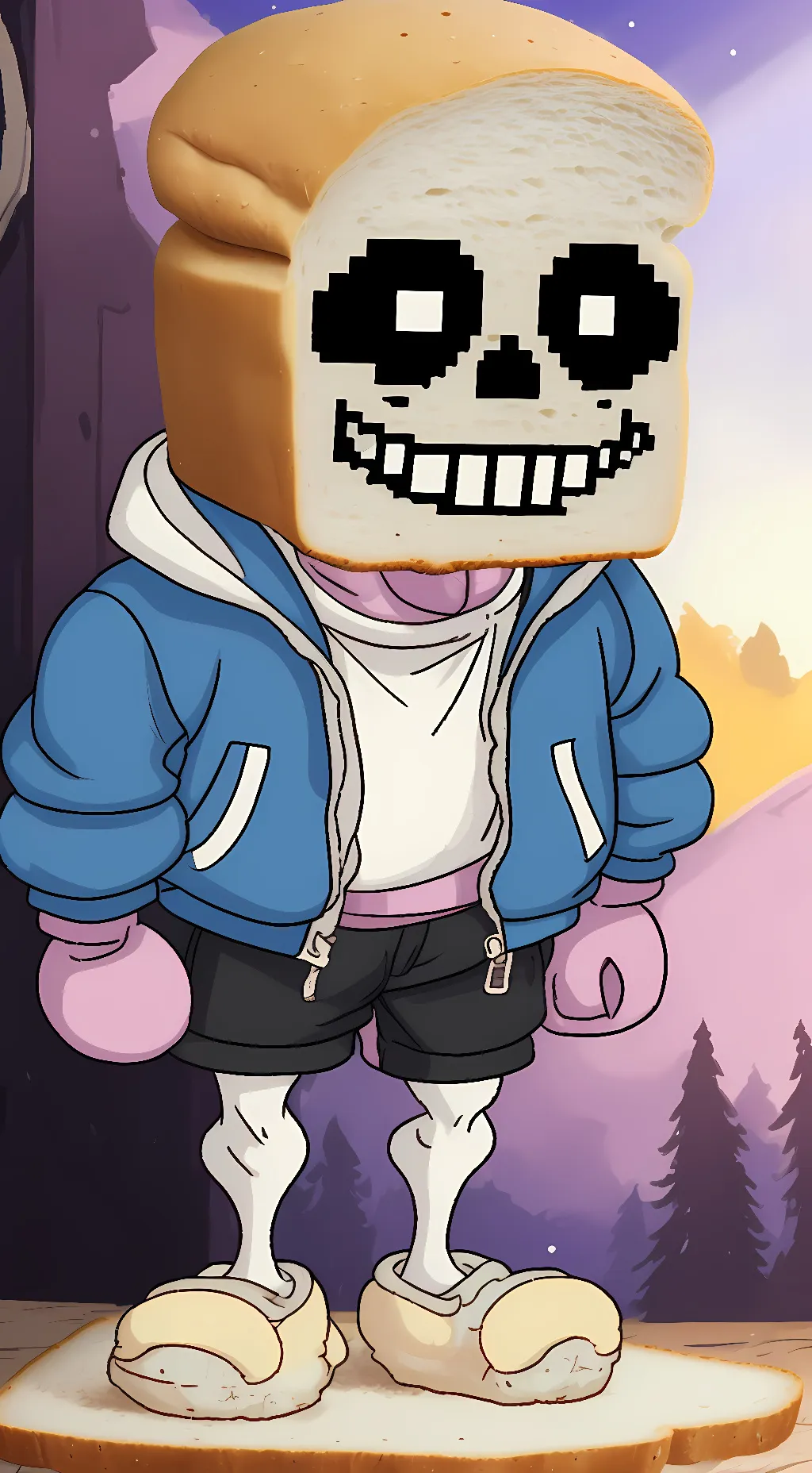 ai character: sans (bread) background
