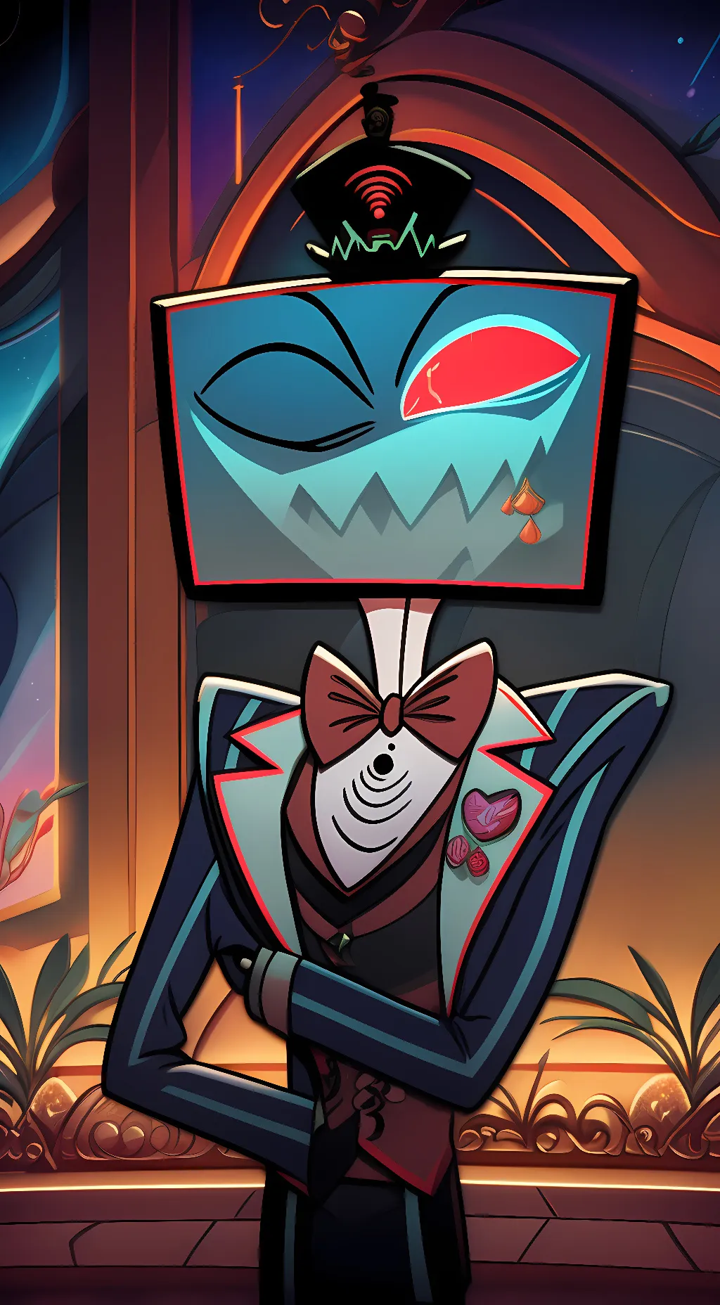 ai character: Vox! (Hazbin)  background
