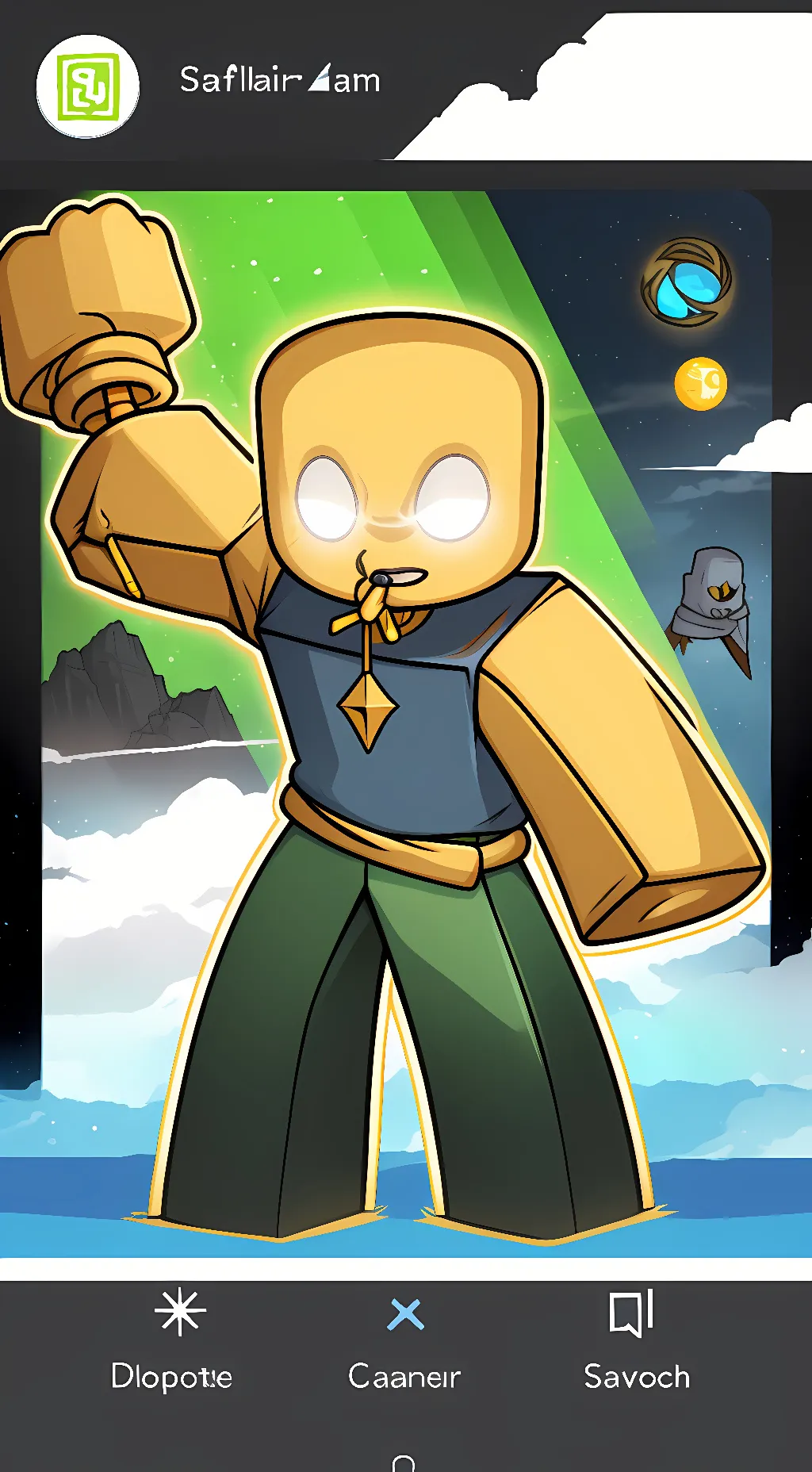 ai character: Golden background