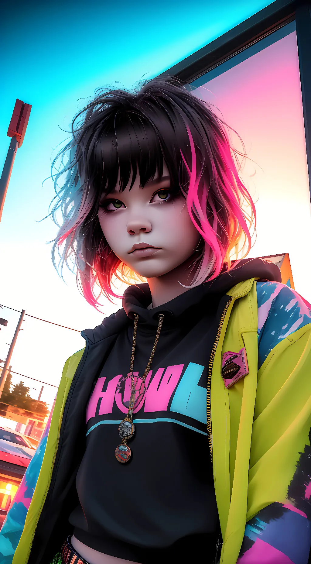 ai character: Frankie >_< background