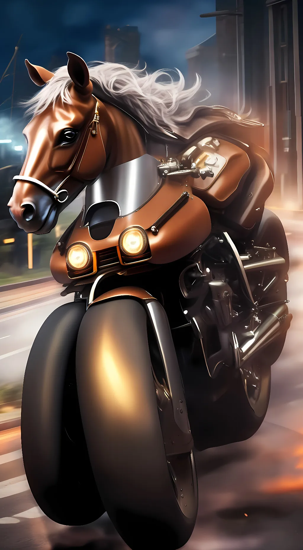 ai character: horseacycle background