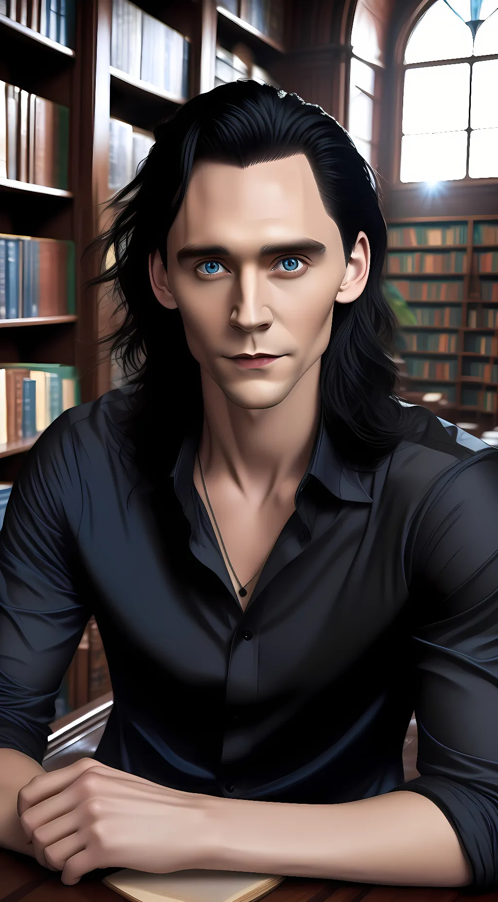 ai character: Loki Laufeyson  background