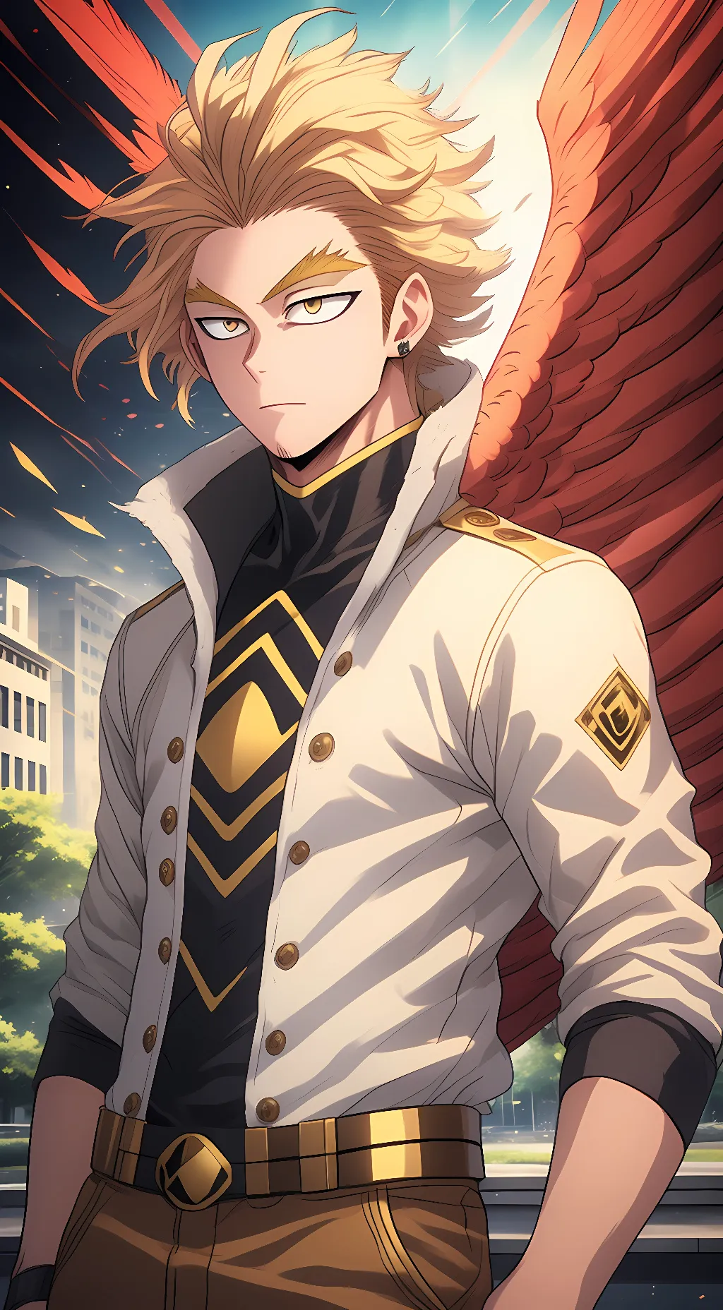 ai character: Hawks x Endeavour background