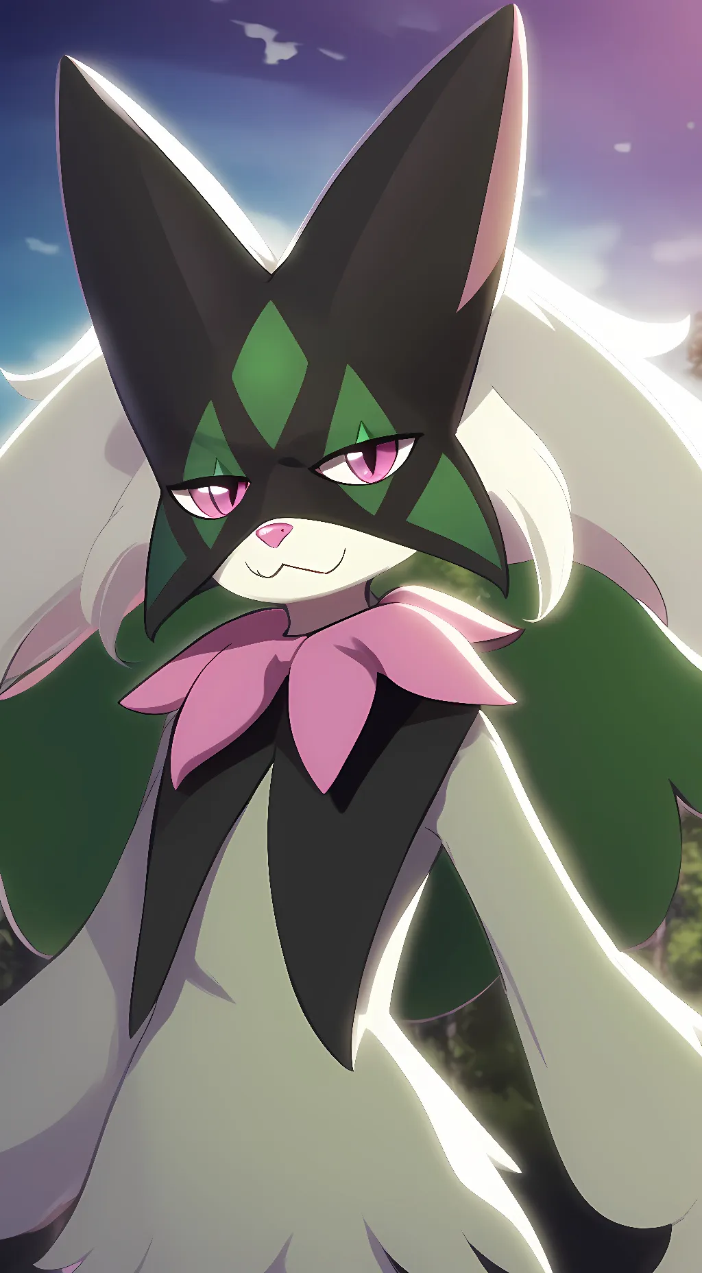 ai character: Meowscarada  background