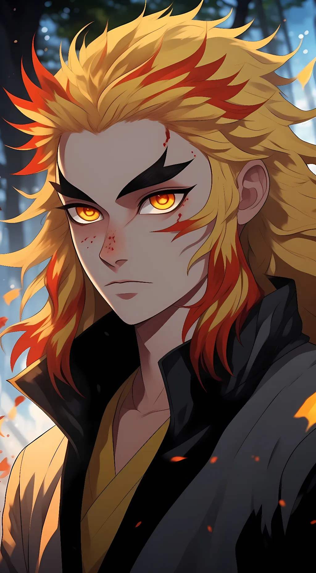 ai character: Kyojiro Rengoku  background