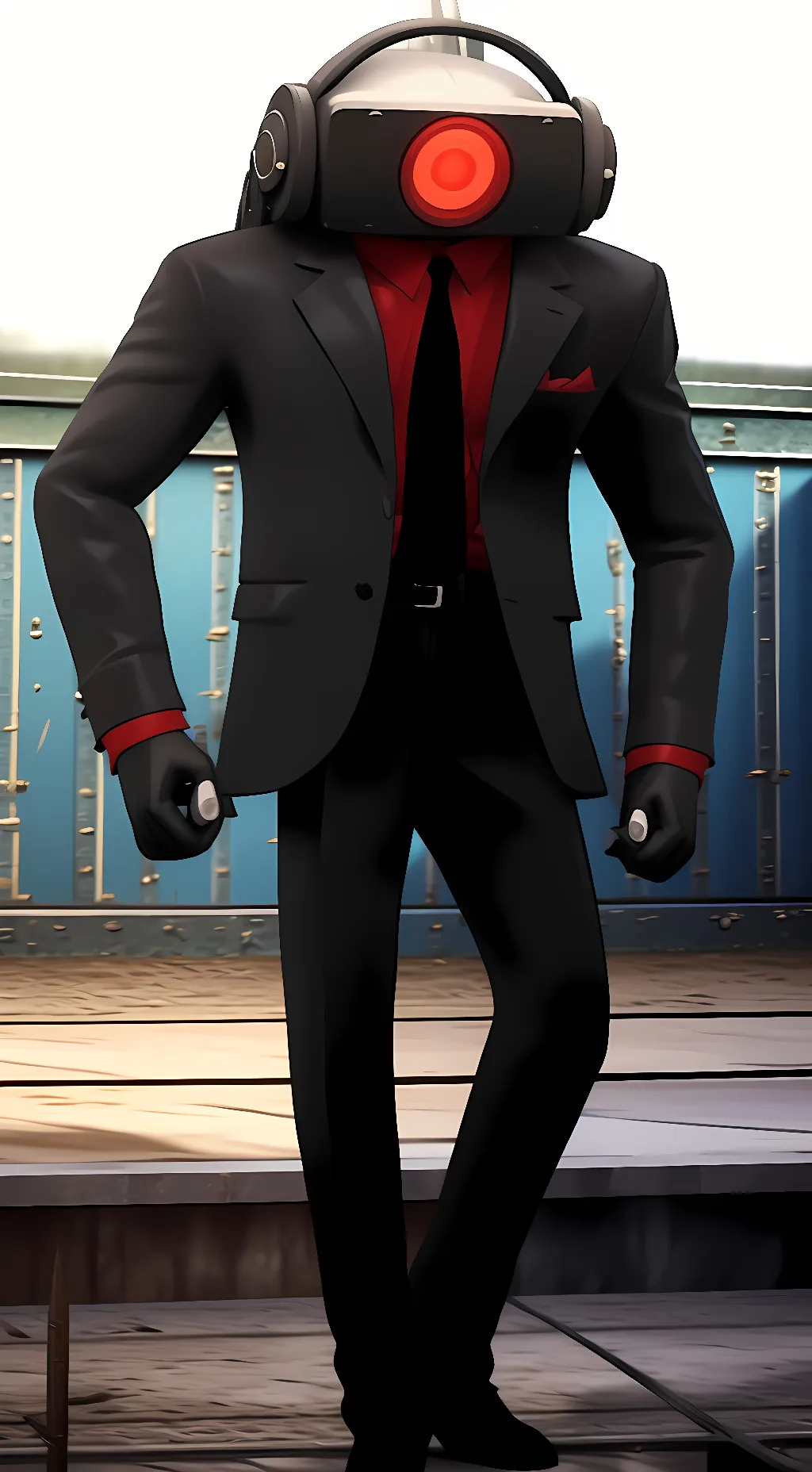 ai character: Dark SpeakerMan background