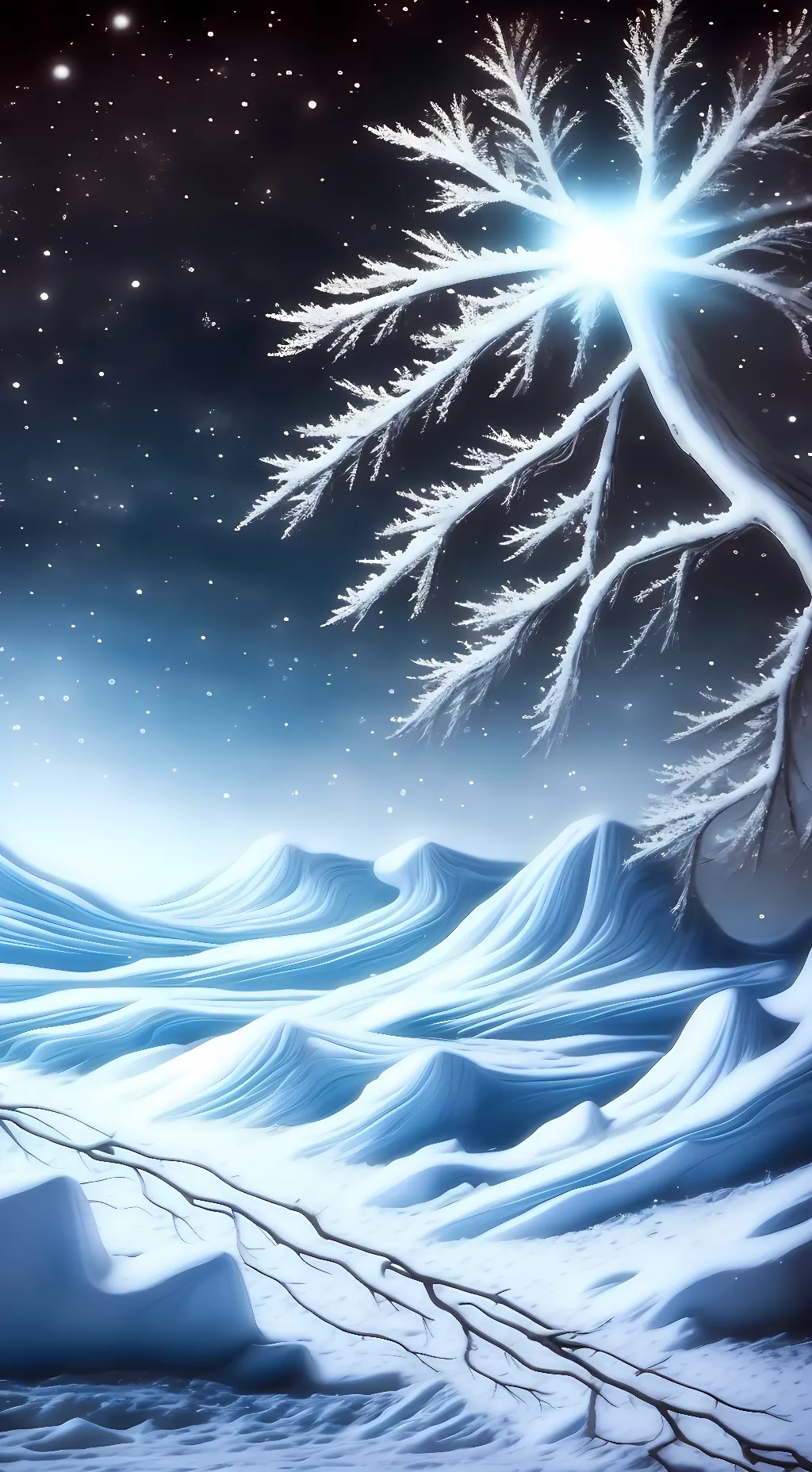 ai character: it's just snowing background