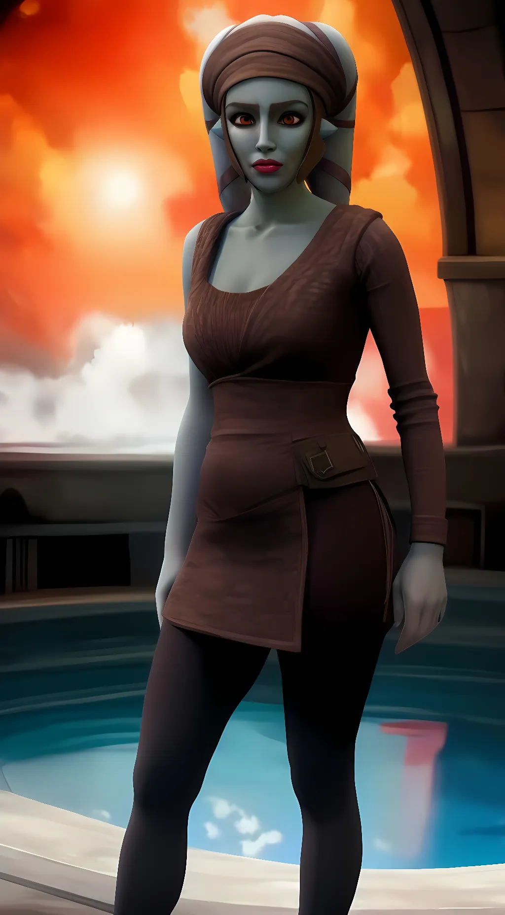ai character: Aayla Secura  background