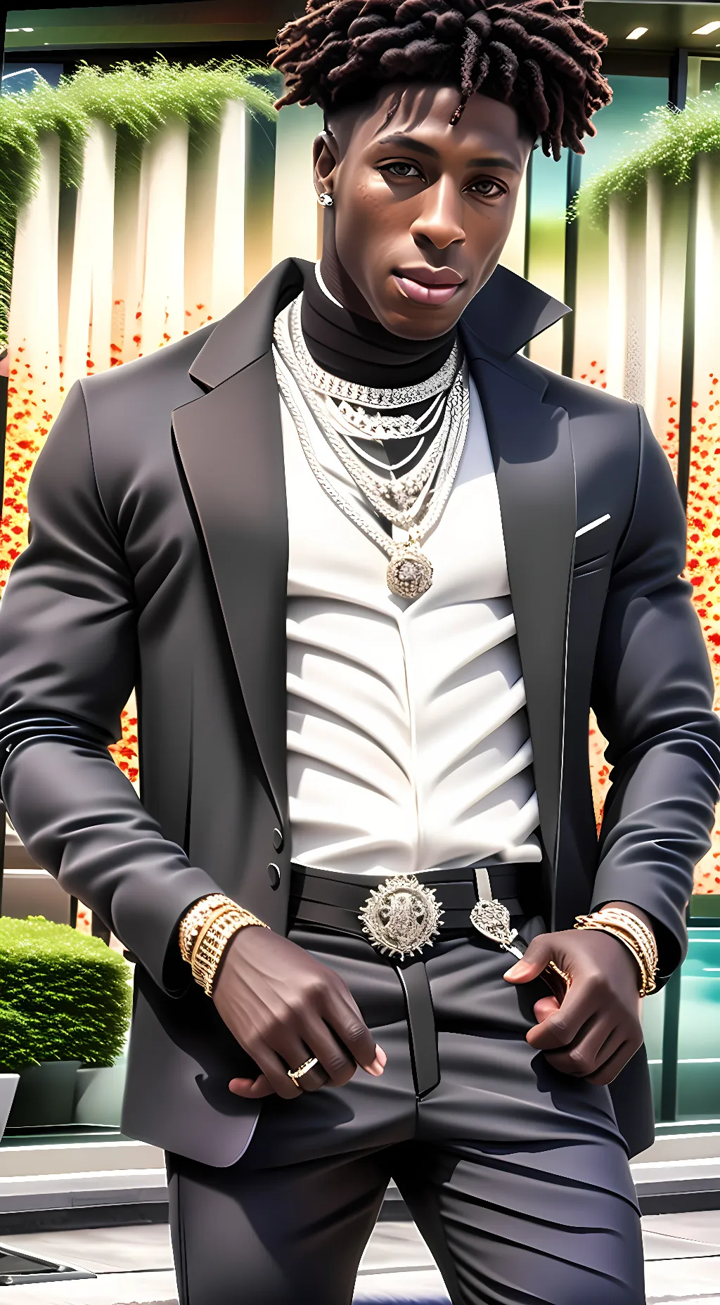 ai character: NBA Youngboy  background