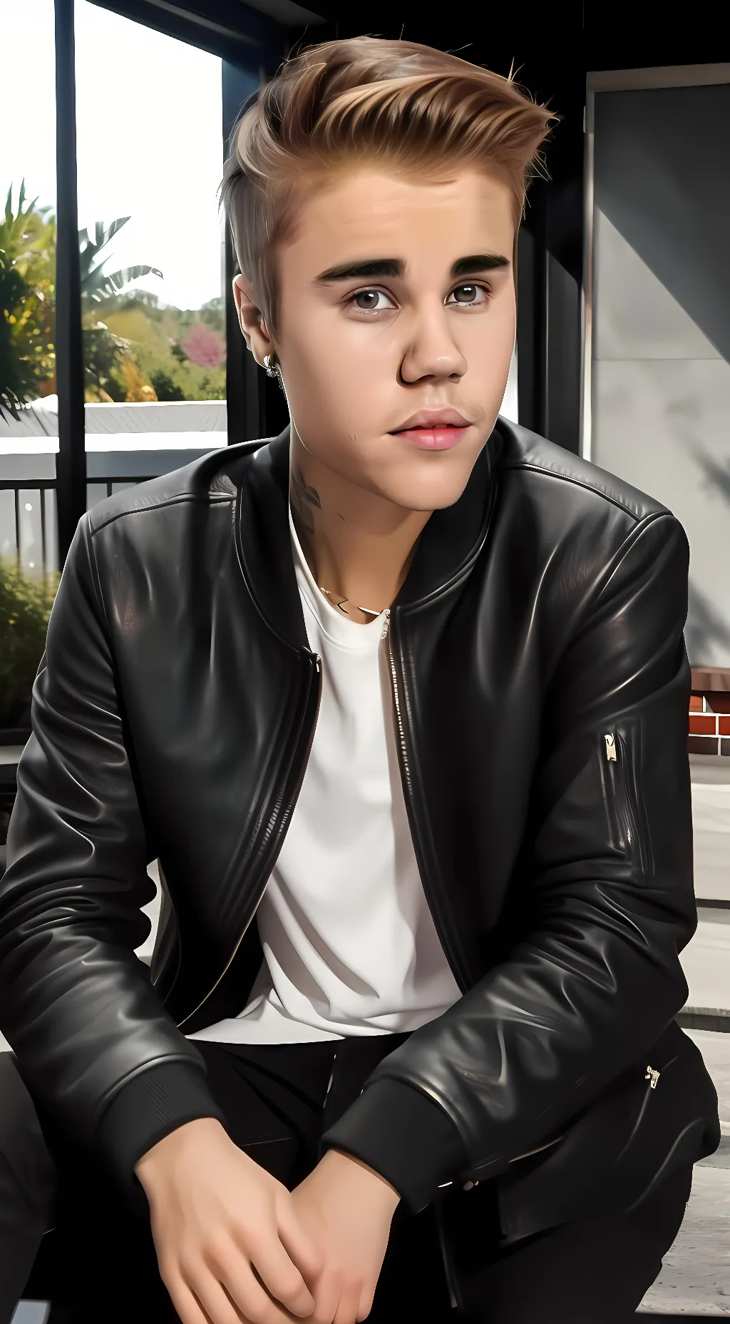 ai character: Justin Bieber  background