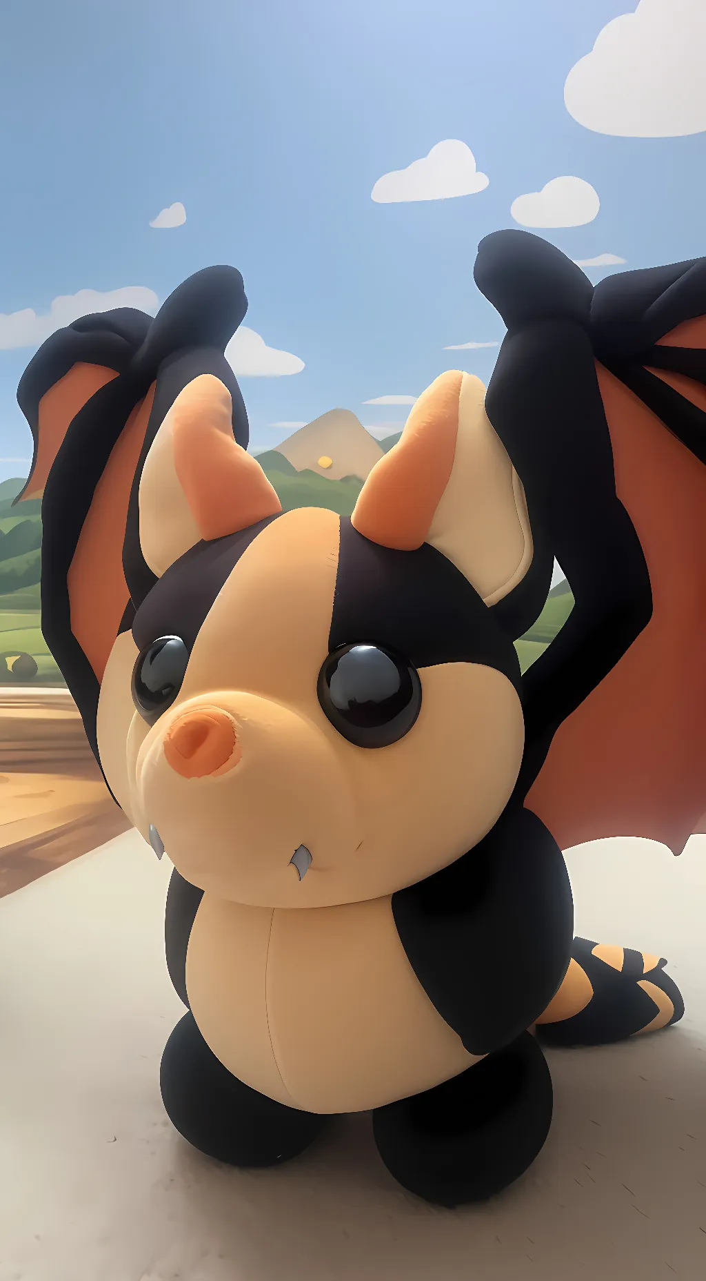 ai character: Bat dragon background