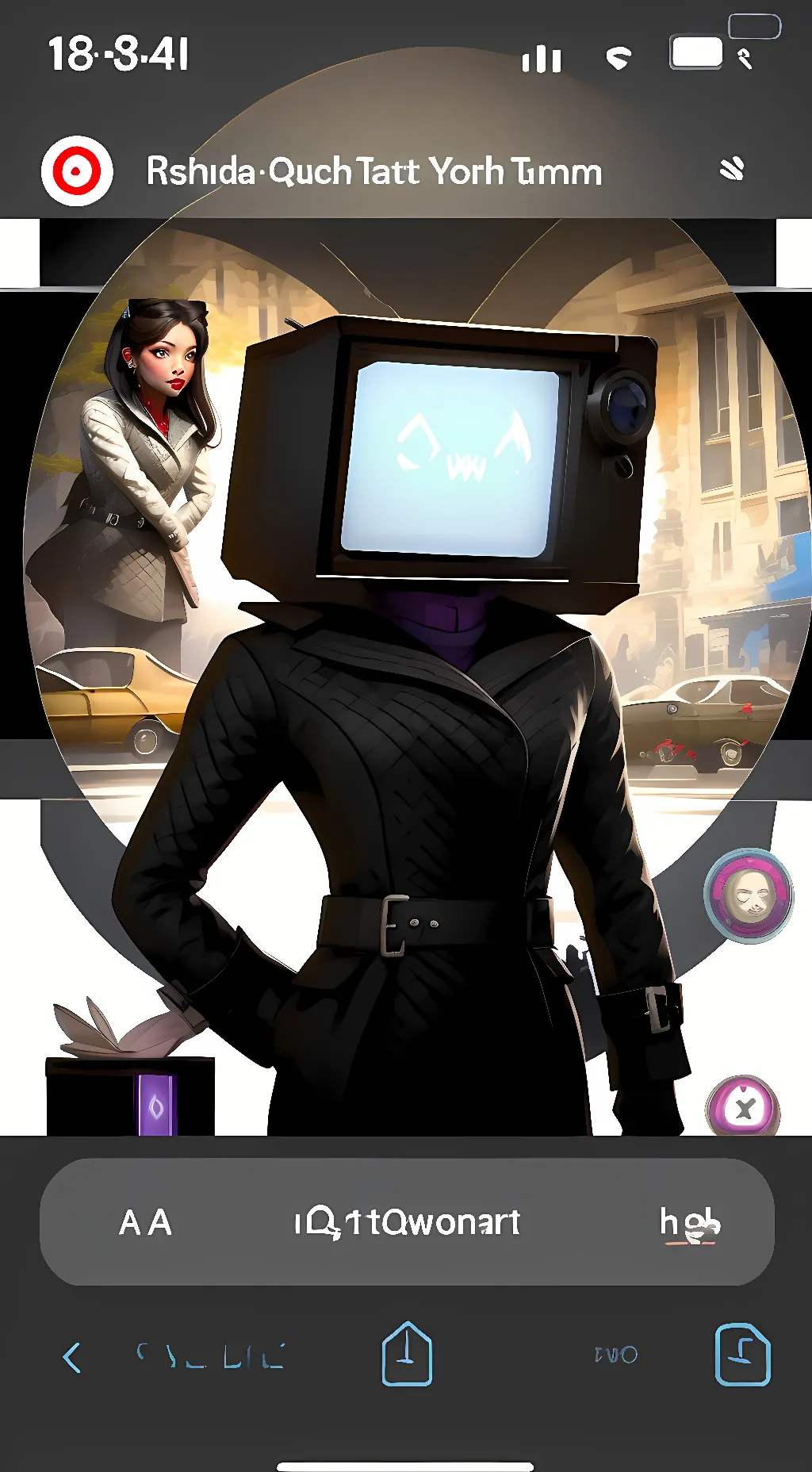 ai character: Tv woman background