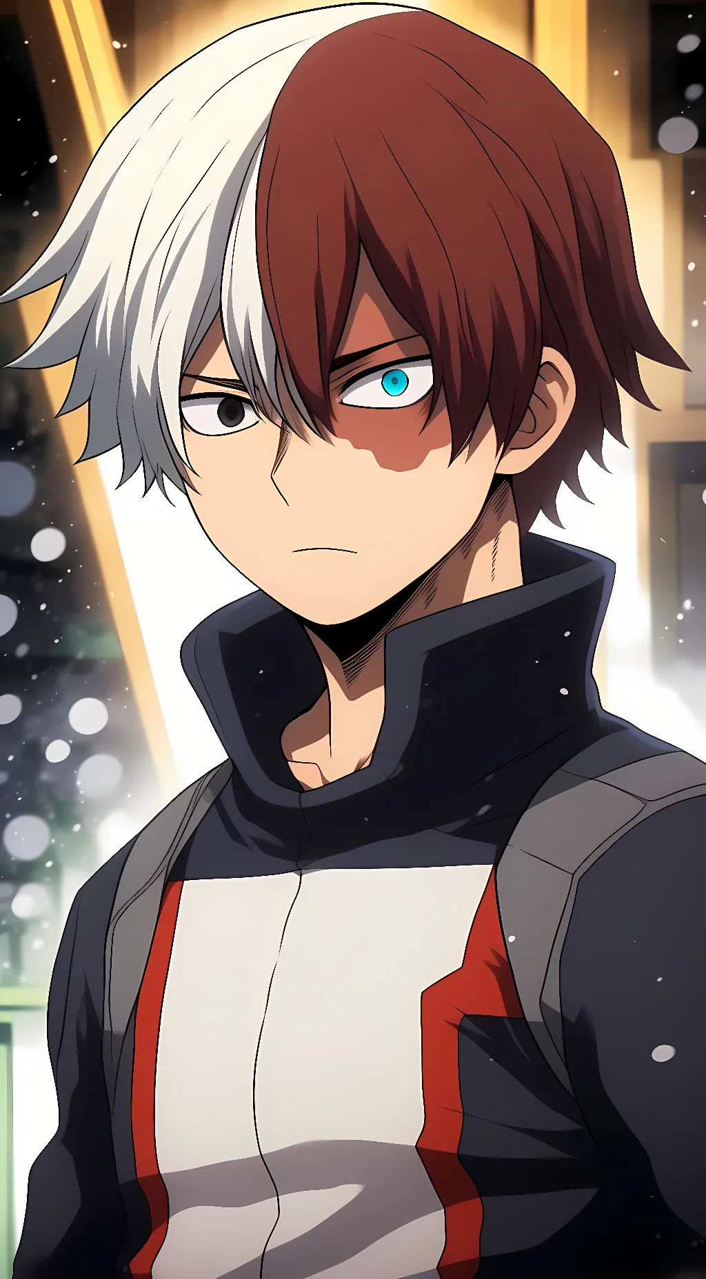 ai character: Todoroki Snowed in background