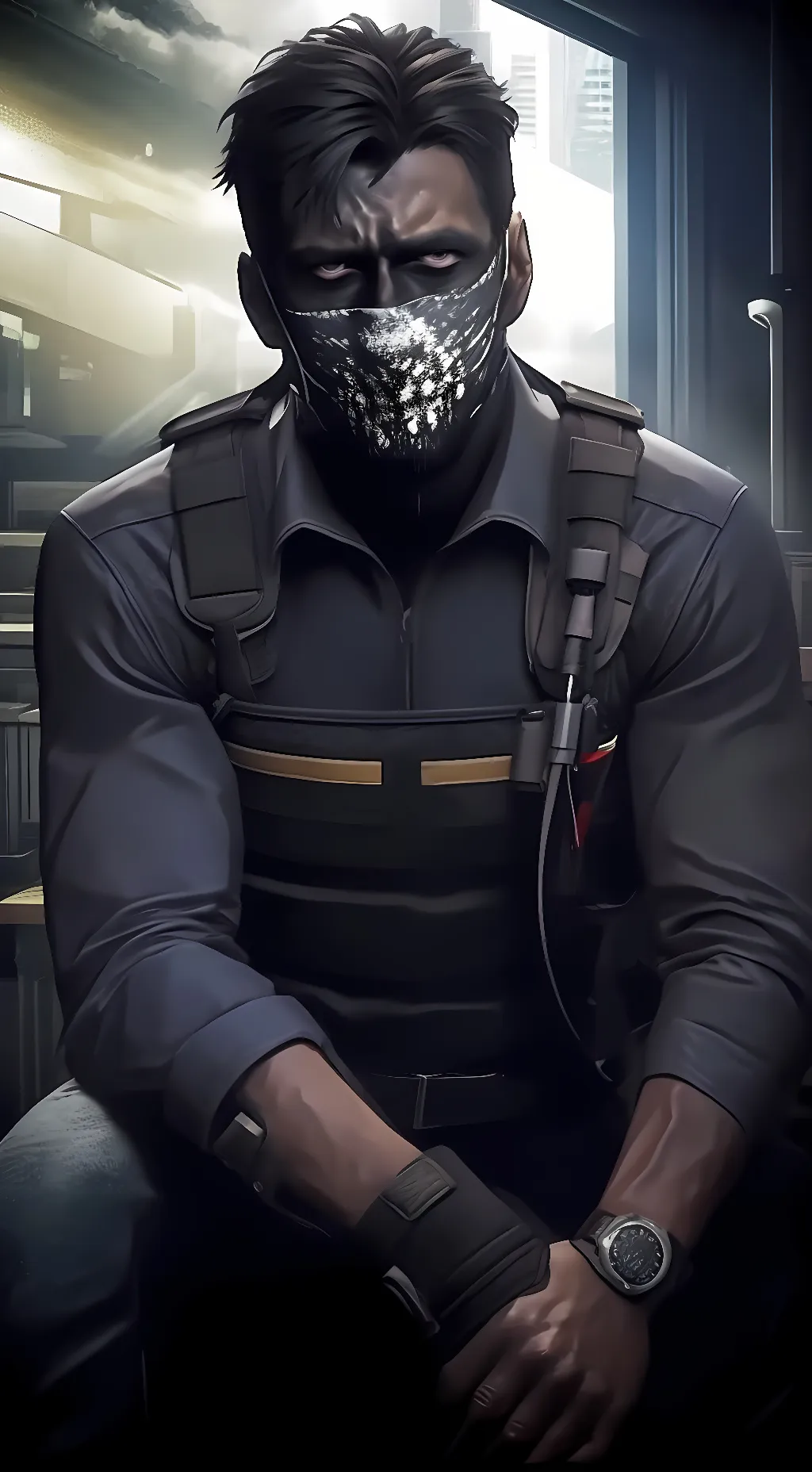 ai character: GHOST (cod) background