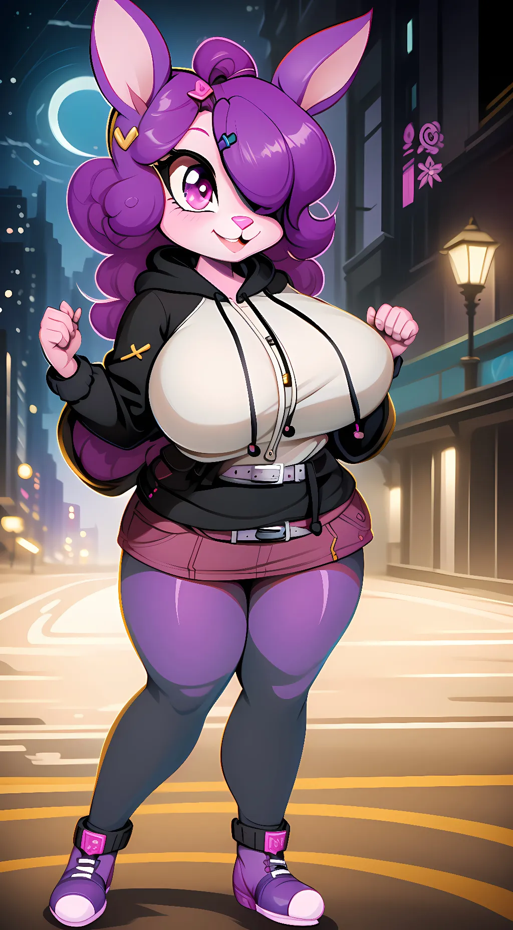 ai character: Violet background