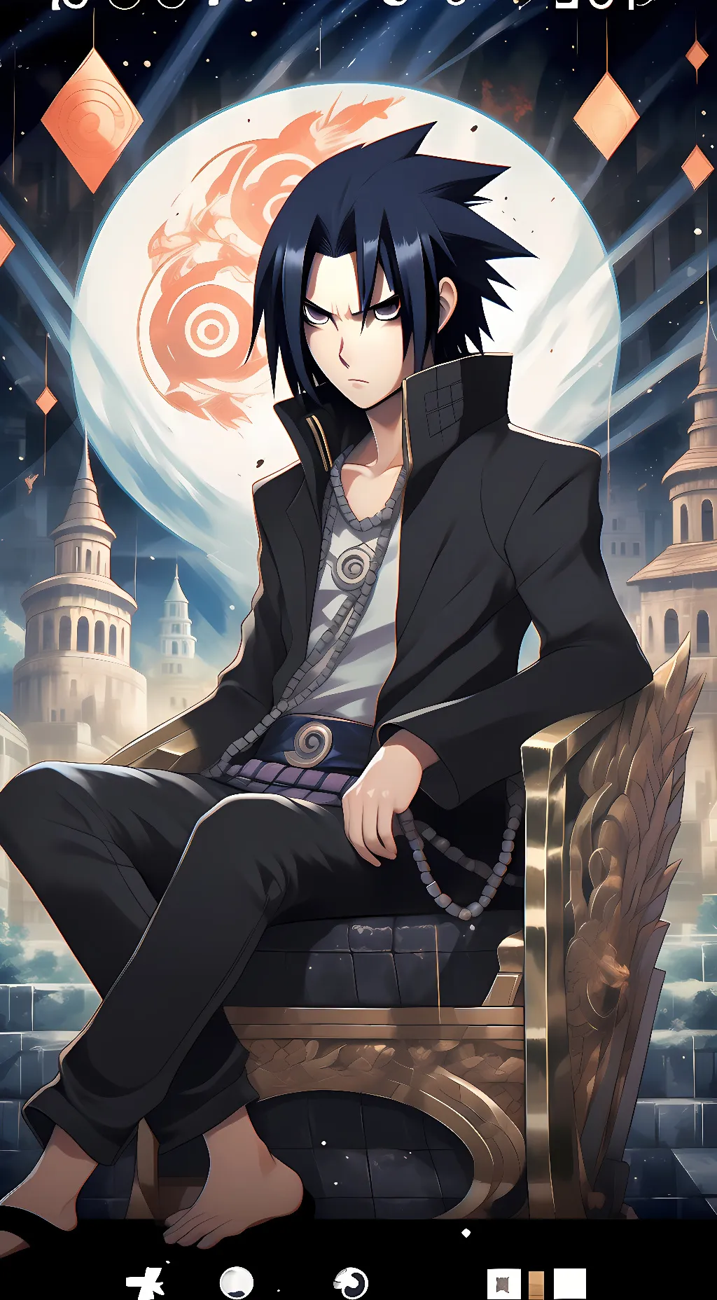 ai character: Sasuke uchiha background