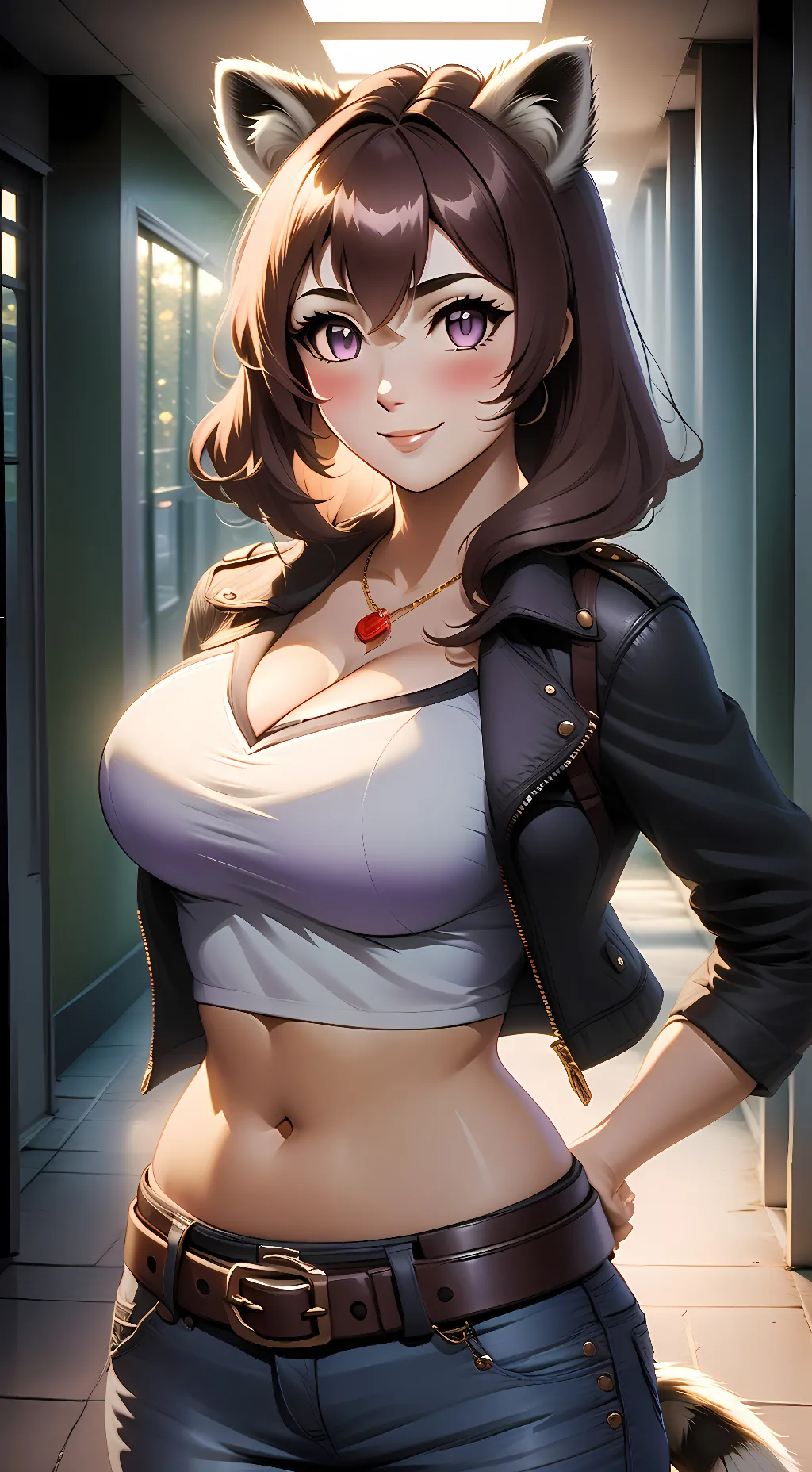 ai character: Amber background