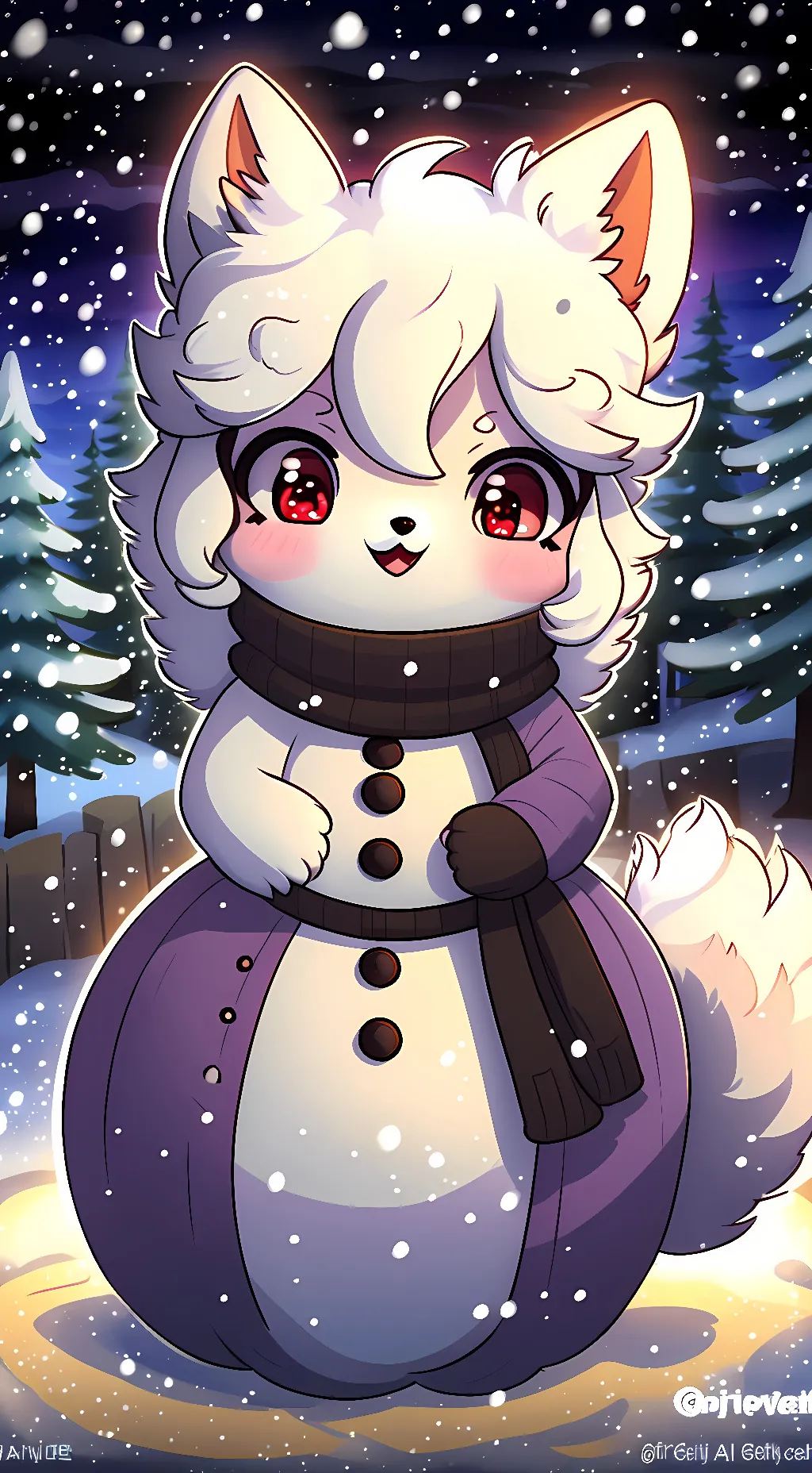 ai character: Snow  background