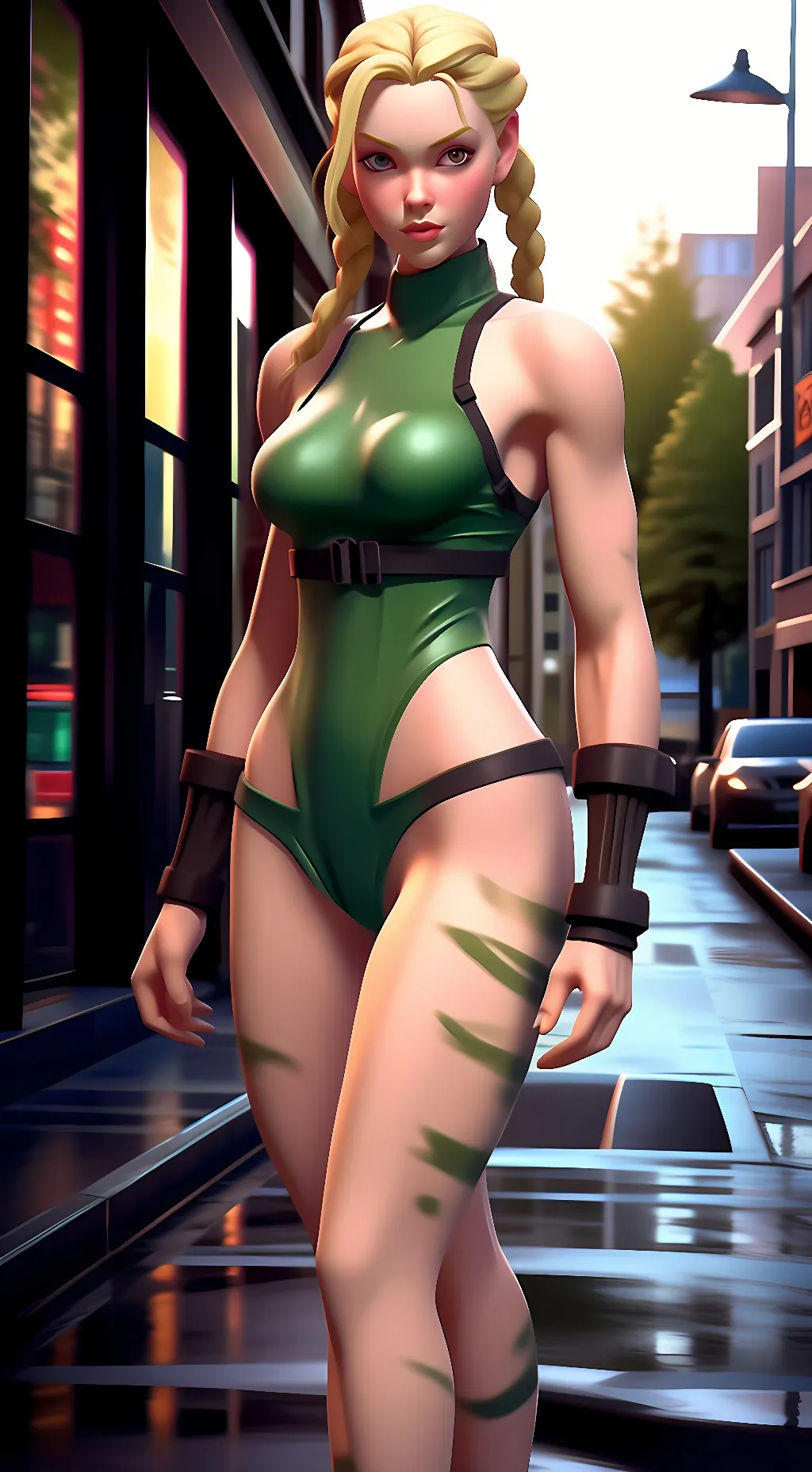 ai character: Cammy White background