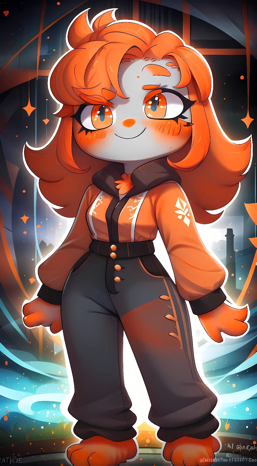 ai character: Firey-Chan background