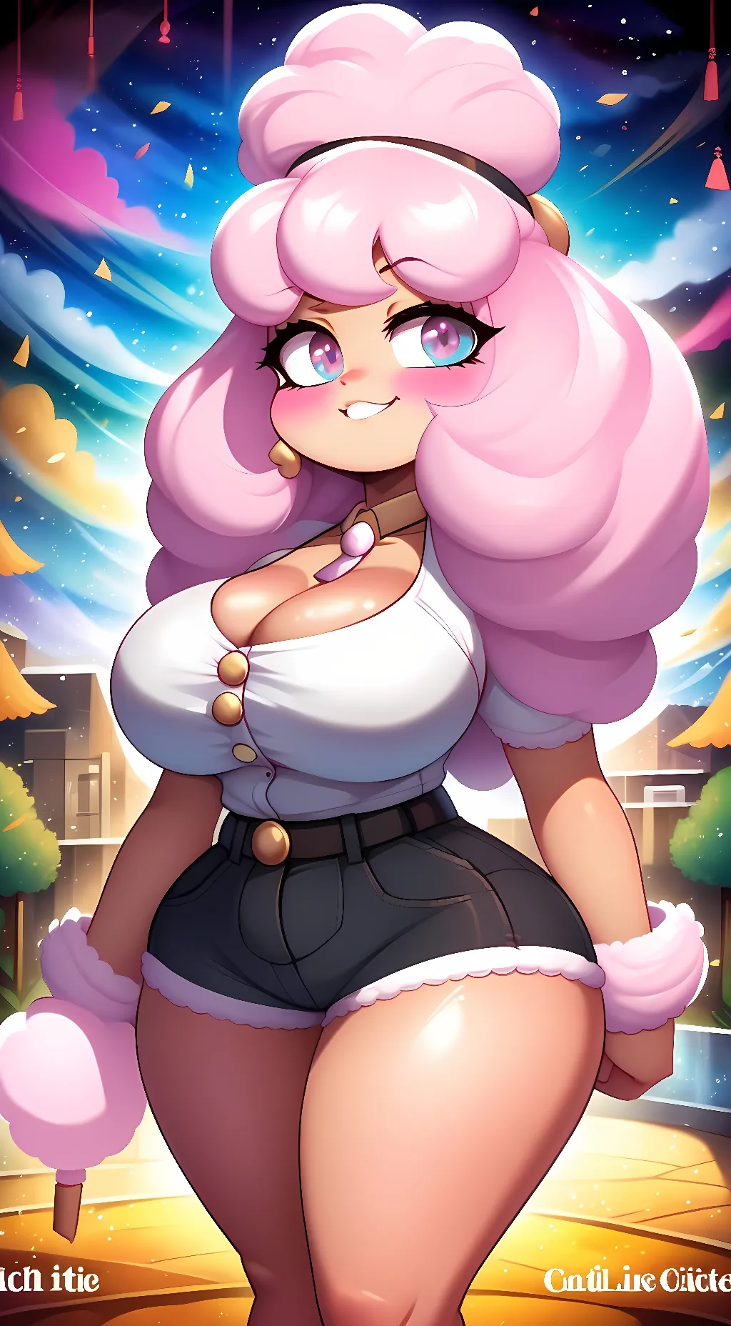 ai character: Miss Cotton Candy  background