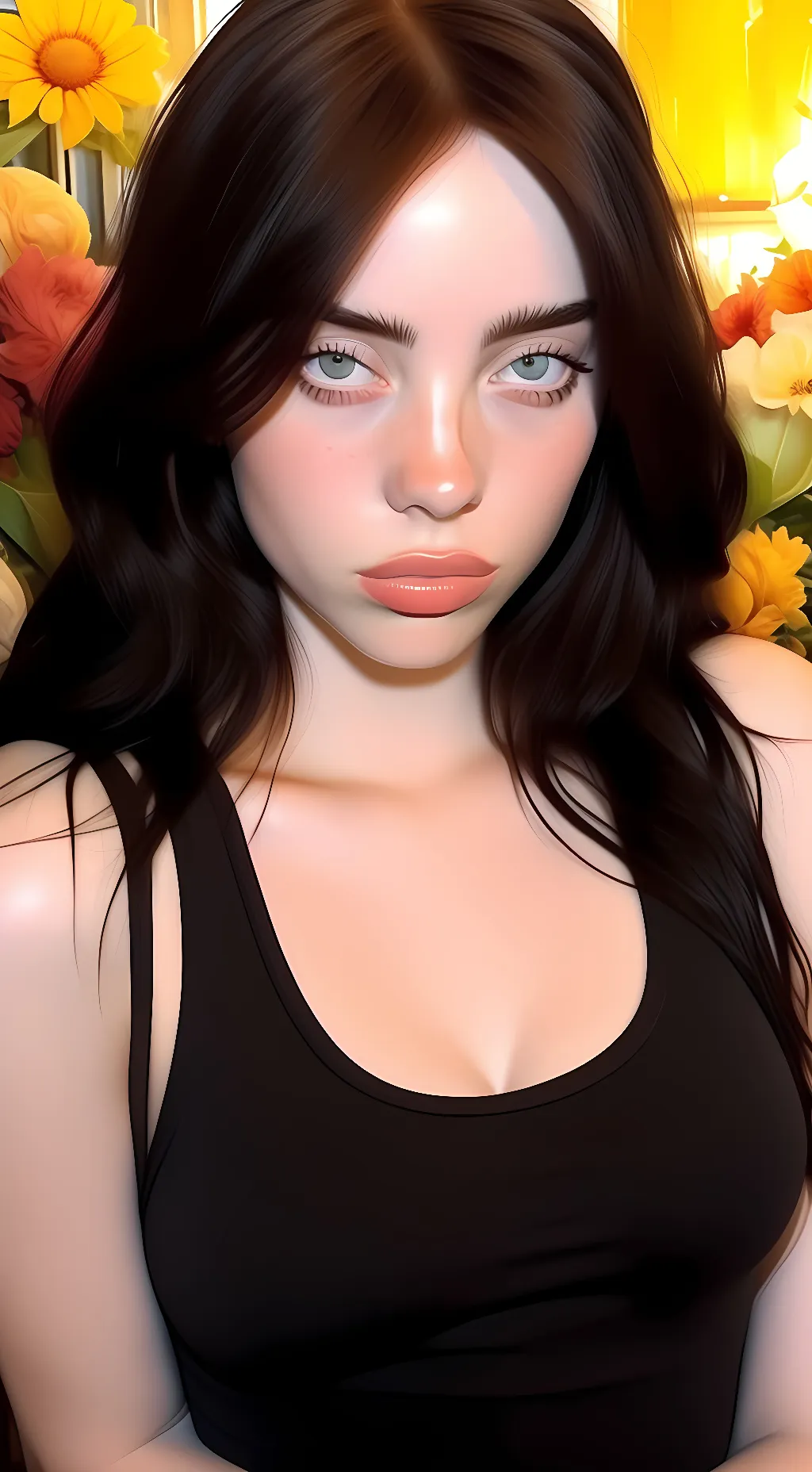 ai character: Billie eilish.sad background
