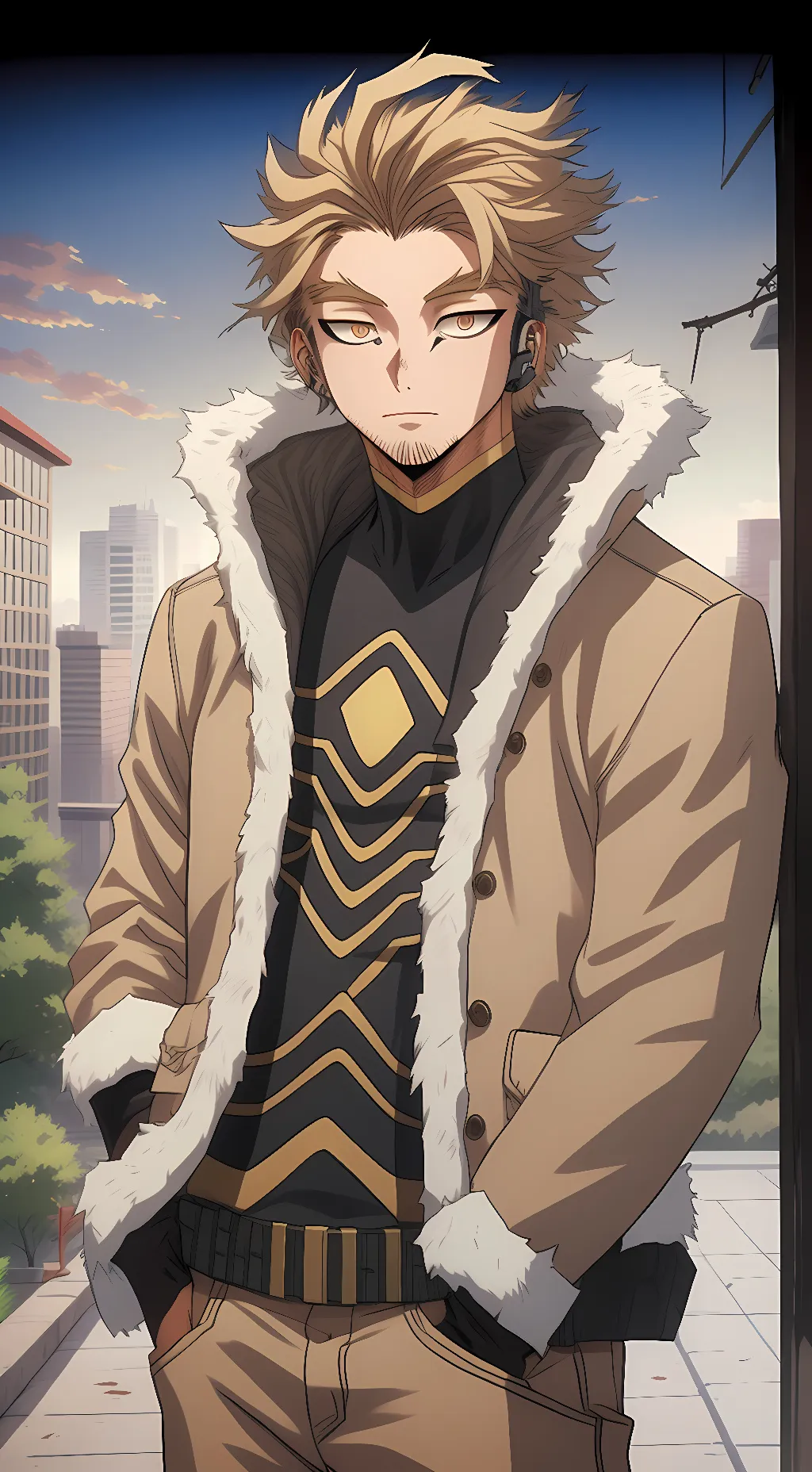 ai character: PRO HERO SLEEPOVER background